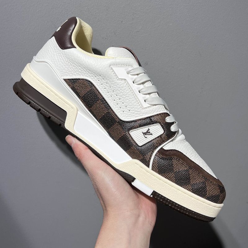 Louis Vuitton Louis Vuitton Trainer Low-Top Sneakers in White/Brown -2508 Size US 8.5 / EU 41-42 - 3 Thumbnail