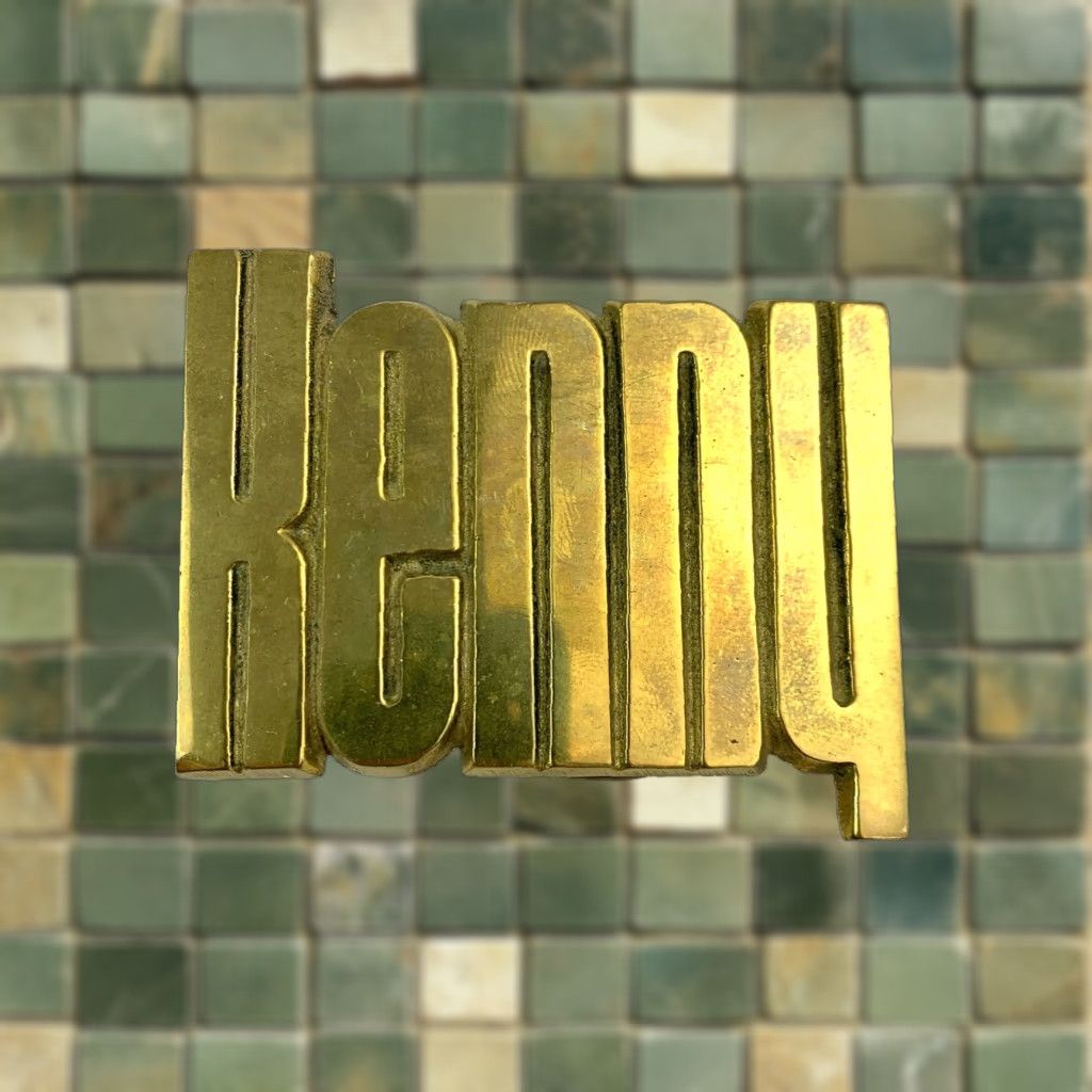 Vintage VINTAGE Kenny Baron Buckle 1978 Brass Belt Buckle Gold Adult Unisex Taiwan Bar on Buckle/Belt Size ONE SIZE - 1 Thumbnail