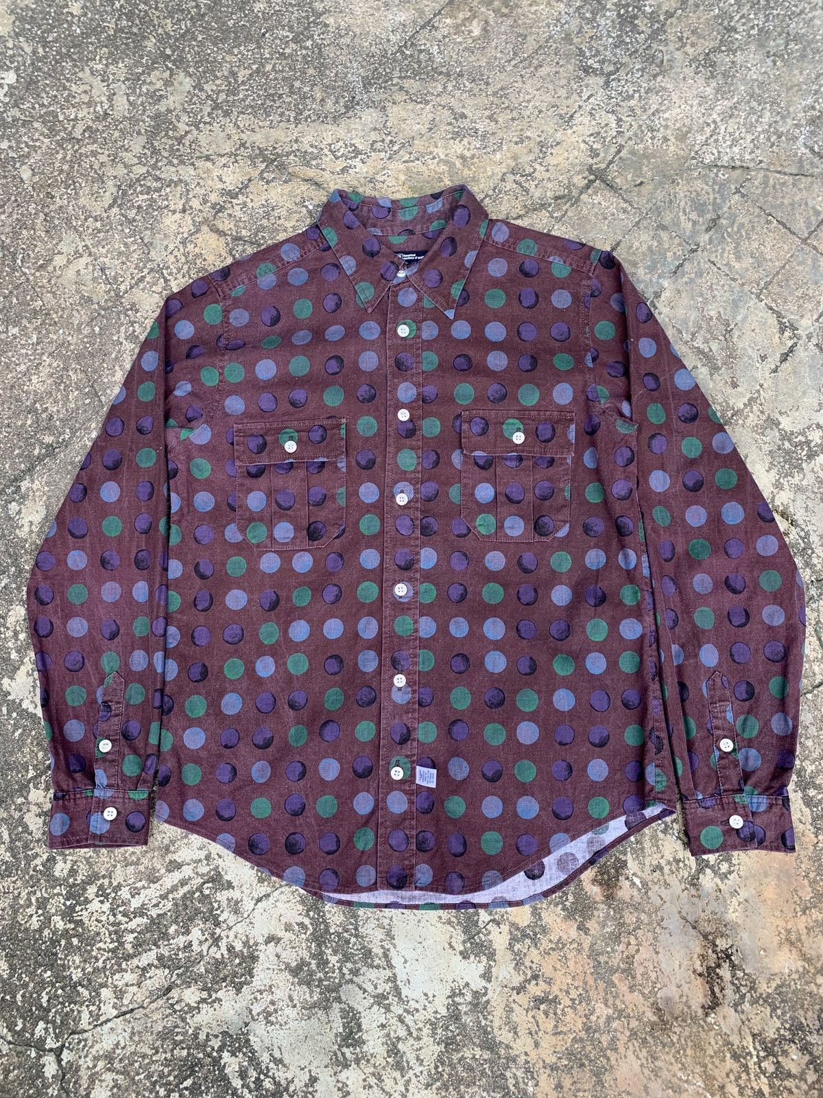 Japanese Brand 2000s Saburoku Japan Polkadot Brown Shirt Size M / US 6-8 / IT 42-44 - 1 Thumbnail