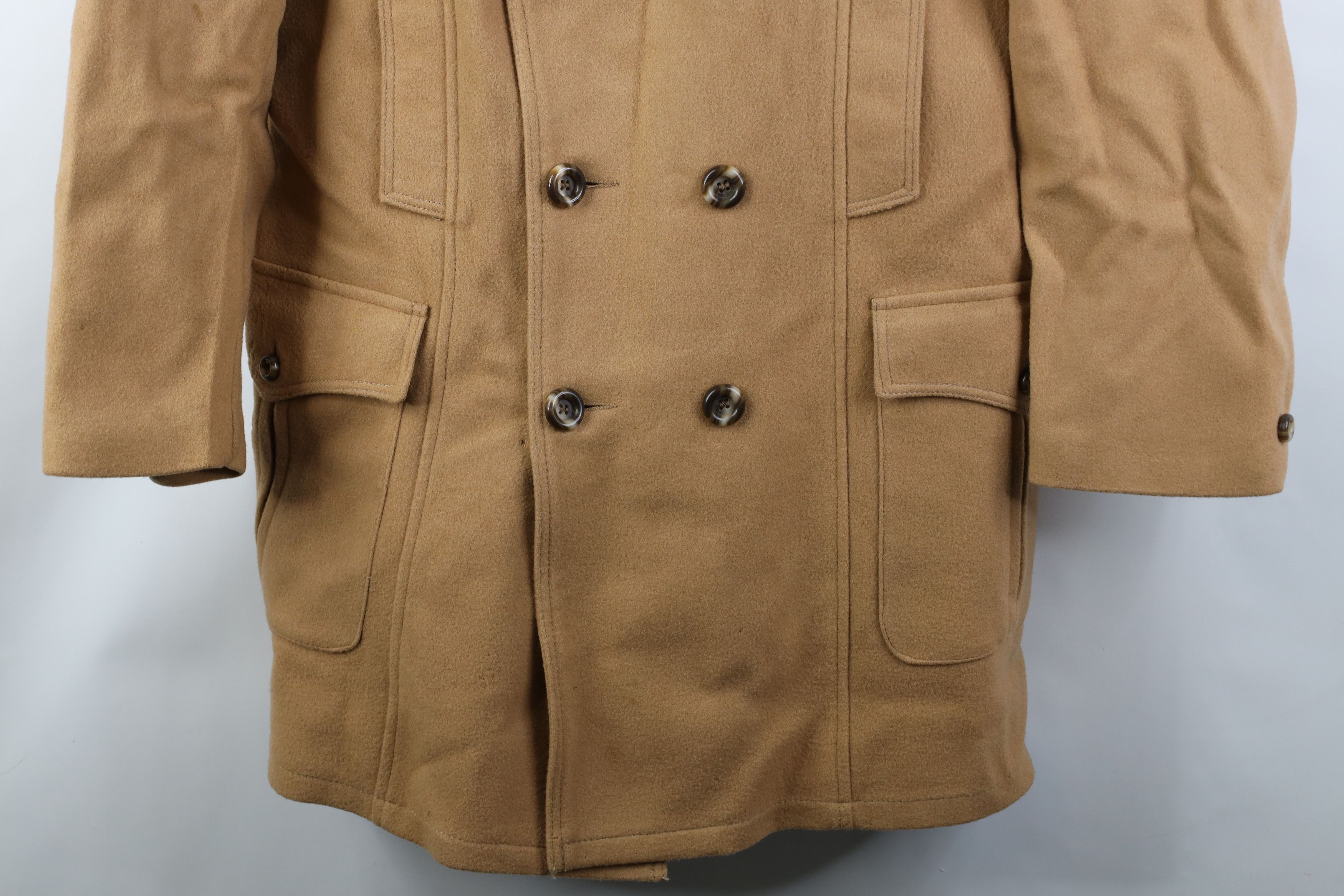 Vintage Vintage 70s Streetwear Wool Rancher Peacoat Jacket Beige USA Size US XXL / EU 58 / 5 - 3 Thumbnail