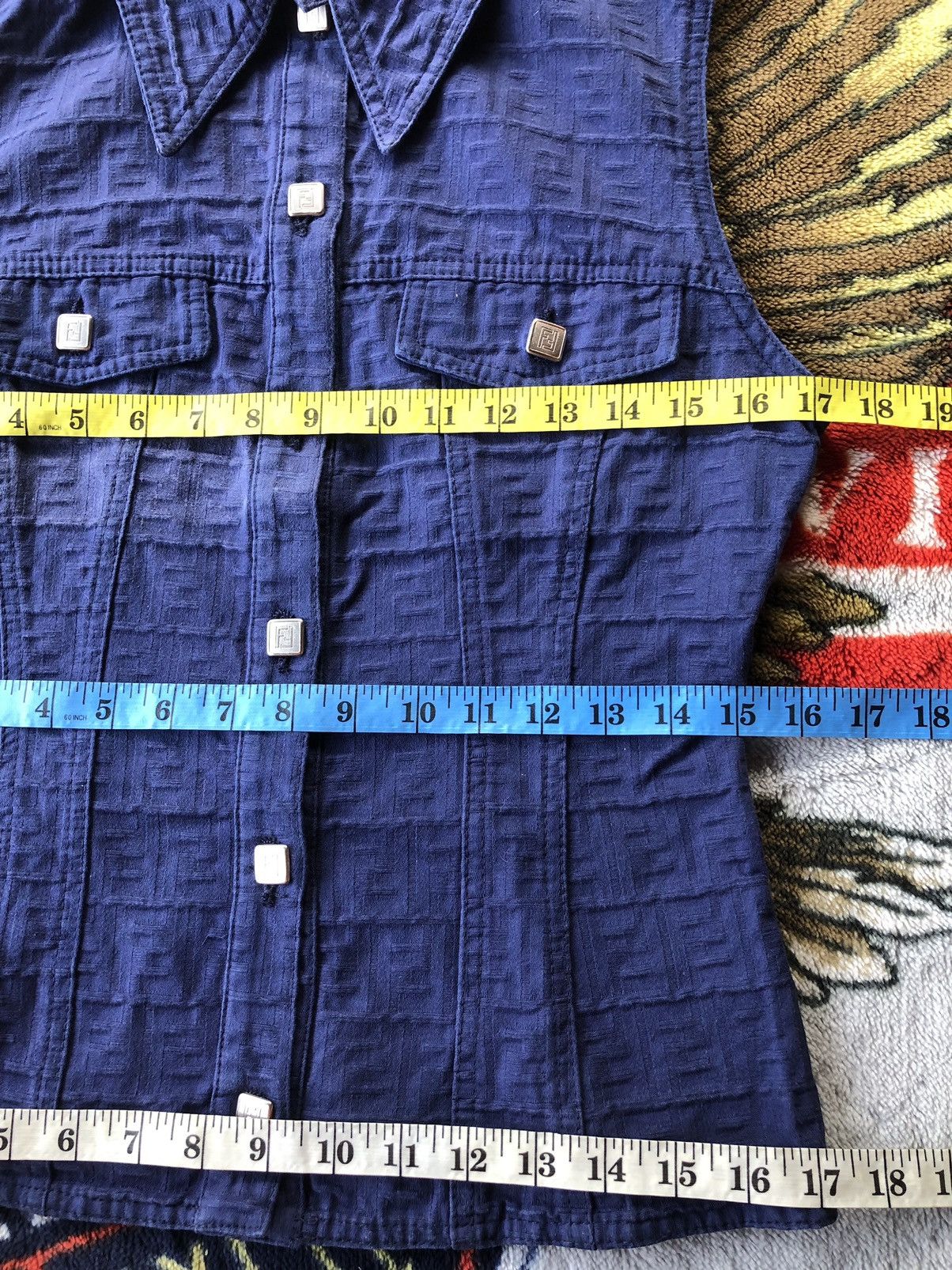 Fendi Fendi Monogram Denim Vest Size US S / EU 44-46 / 1 - 9 Thumbnail