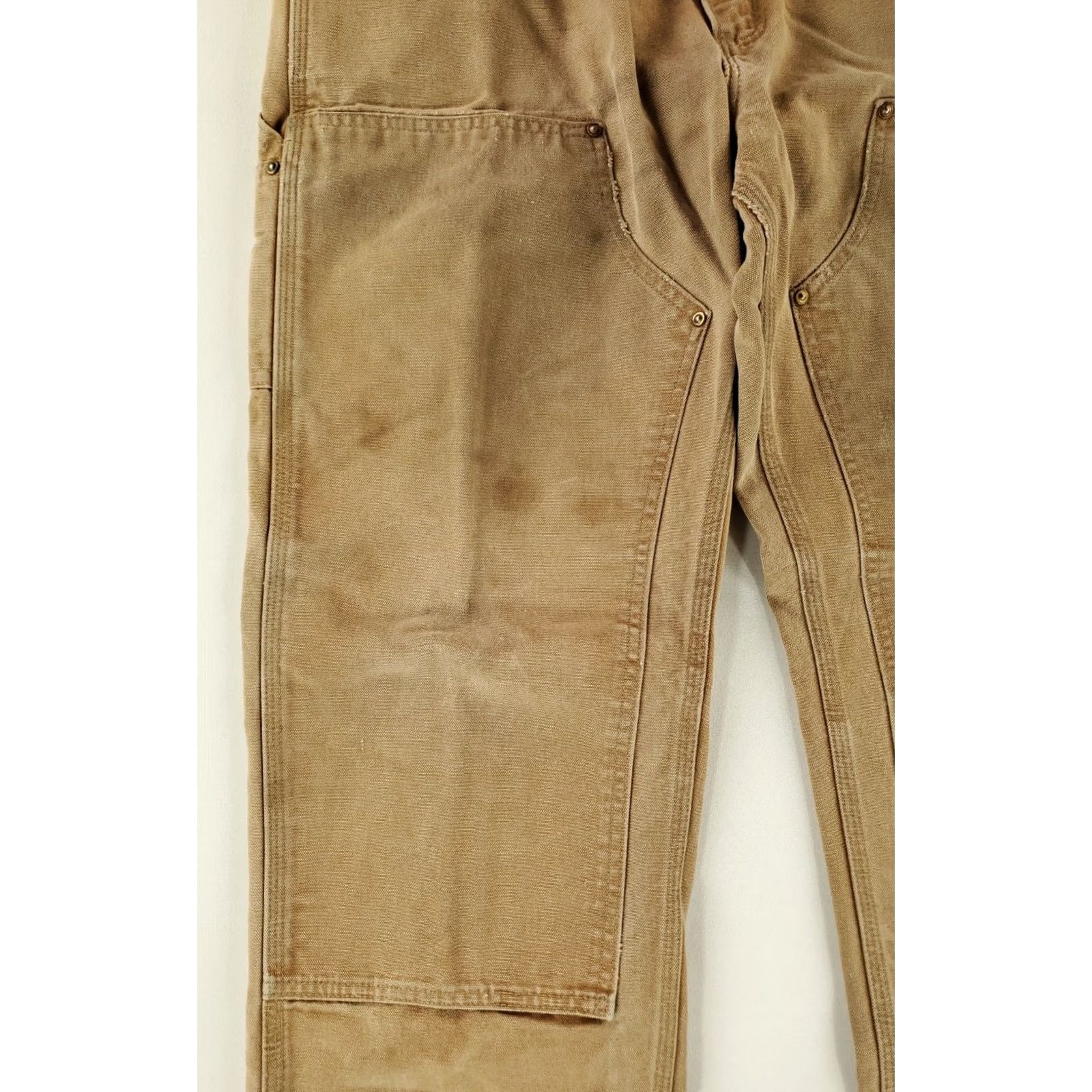 Carhartt VINTAGE Carhartt Pants Carpenter Mens 36x32 Brown Distressed 80s 90s Double Knee Brown Size US 36 / EU 52 - 6 Thumbnail