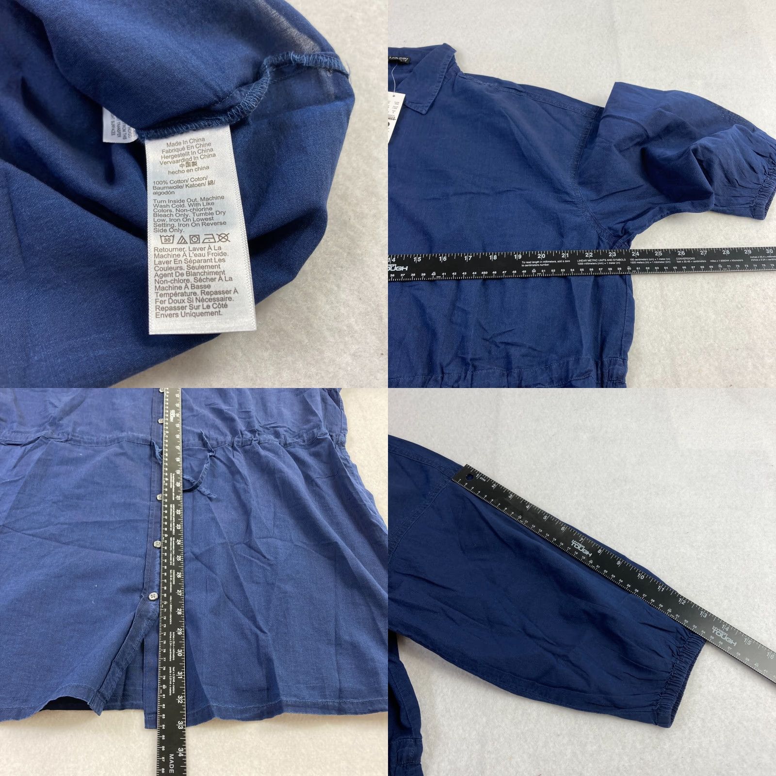 J.Crew J.CREW Shirt Dress Women's Small Blue Cinched Waist Cotton Voile Breezy Cover Up Size S / US 4 / IT 40 - 8 Thumbnail