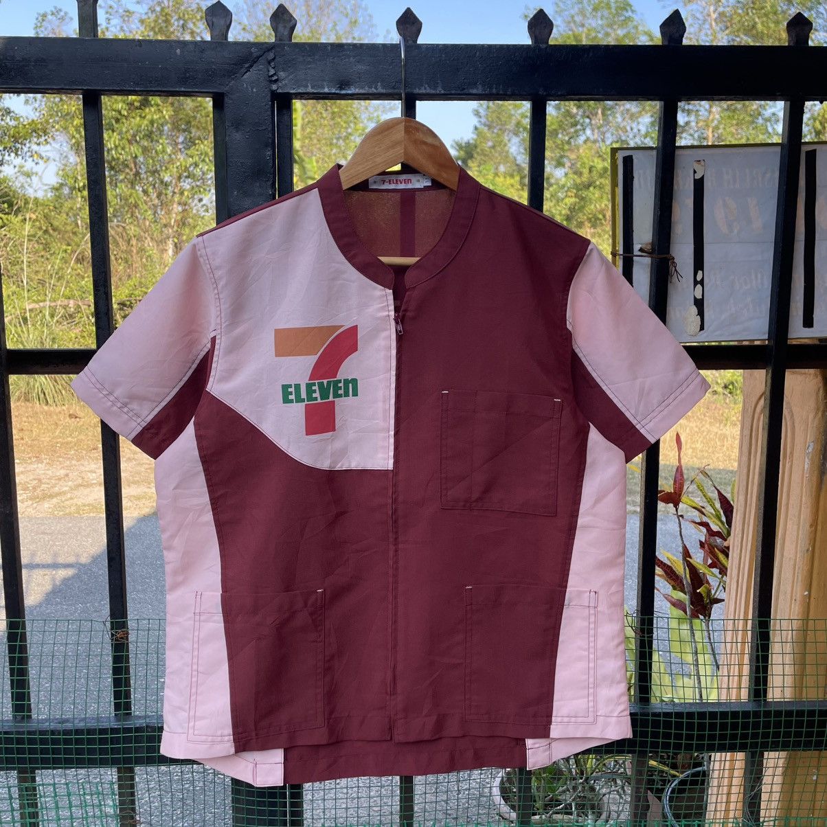 Japanese Brand 🔥Seven Eleven Big Logo Full Zipper Uniform Work Shirts Size US S / EU 44-46 / 1 - 5 Thumbnail
