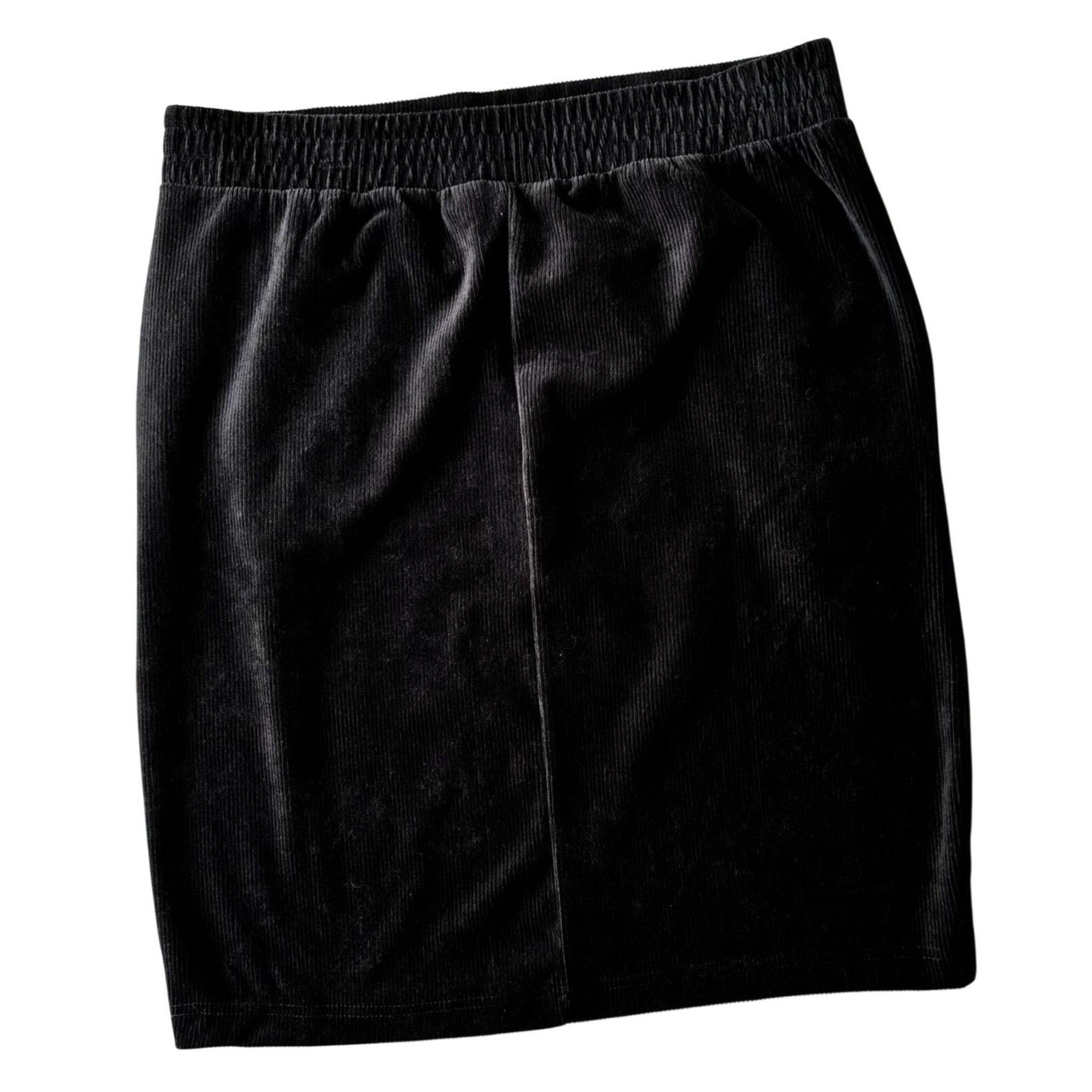 Lands' End Lands End Black Corduroy Skirt Medium 10-12 Elastic Stretch Size 33" - 5 Thumbnail