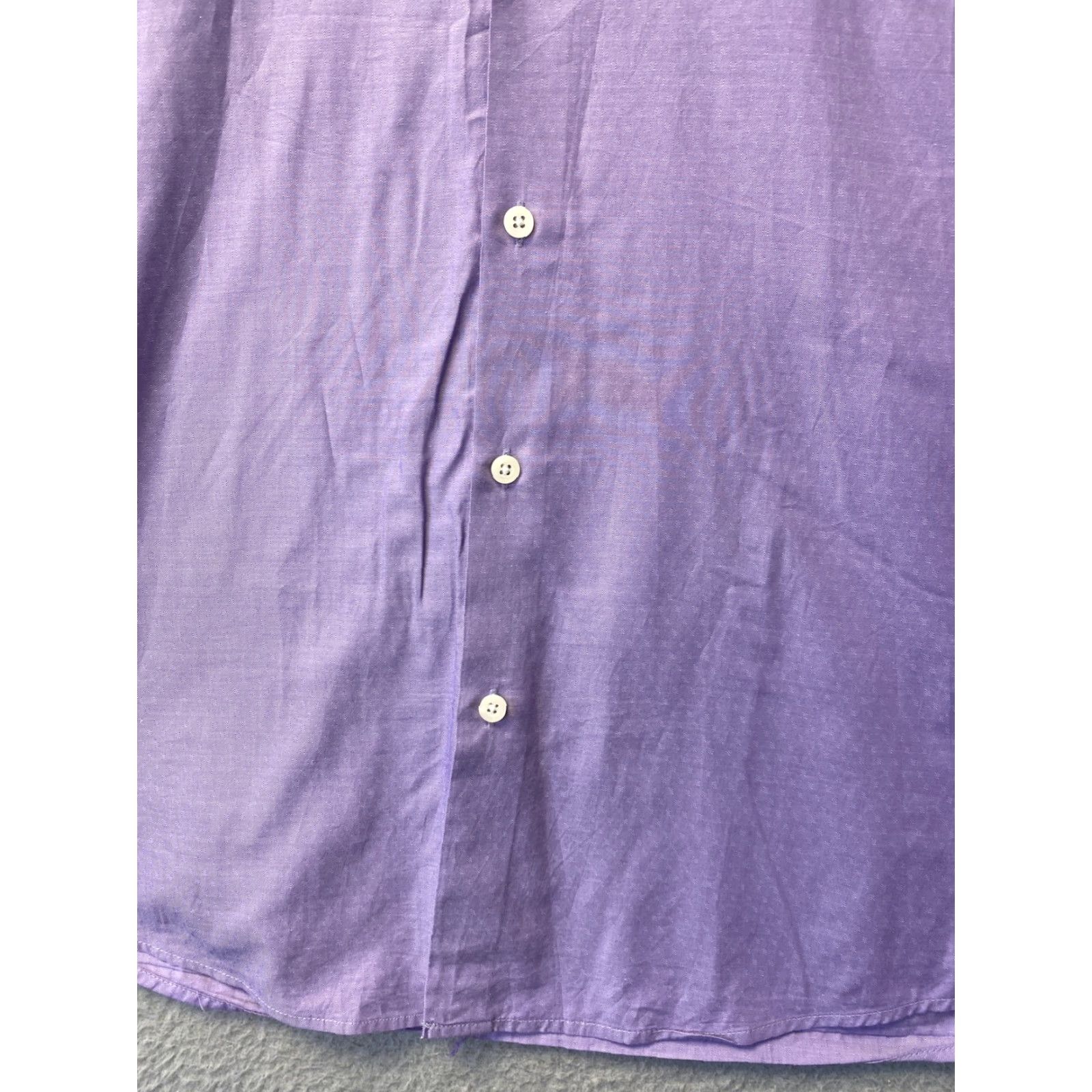 Vintage VINTAGE Duchamp London Men's Dress Shirt Long Sleeve Slim Fit Light Purple Cotton Size L, London Theme Size US L / EU 52-54 / 3 - 2 Thumbnail