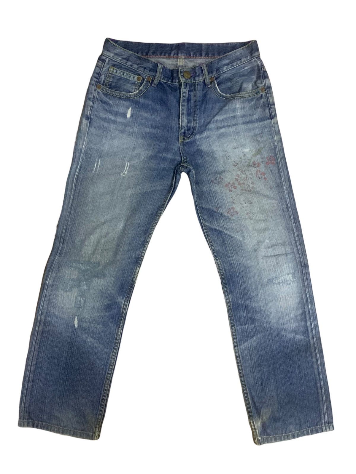 Kings Of Indigo × Takeo Kikuchi 💸Accept Offer💸 Takeo Kikuchi KOI Print Jeans Size US 30 / EU 46 - 2 Thumbnail