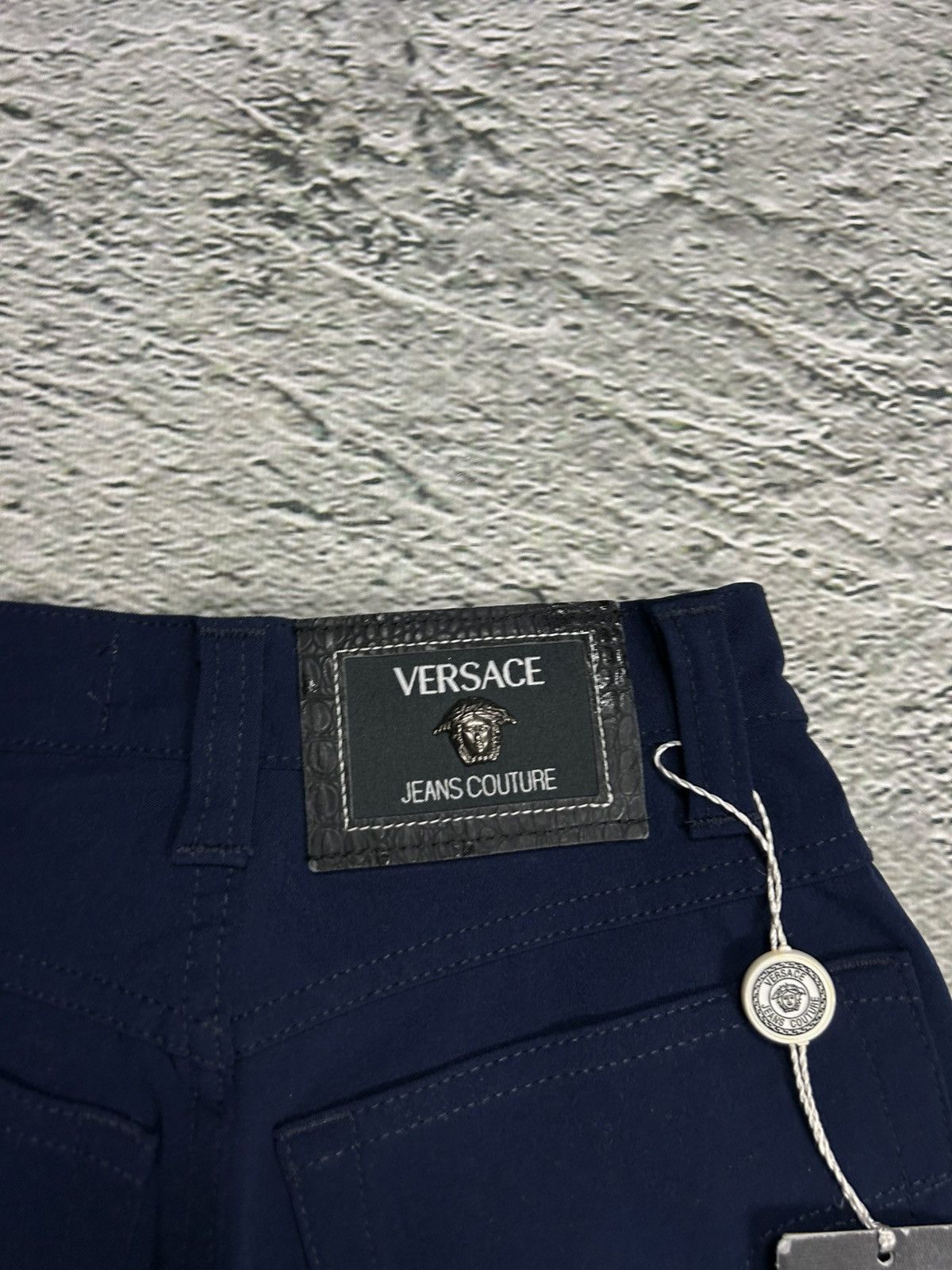 Versace × Versace Jeans Couture × Vintage Versace Pants navy blue high rise slim jeans couture Size 28" / US 6 / IT 42 - 7 Thumbnail