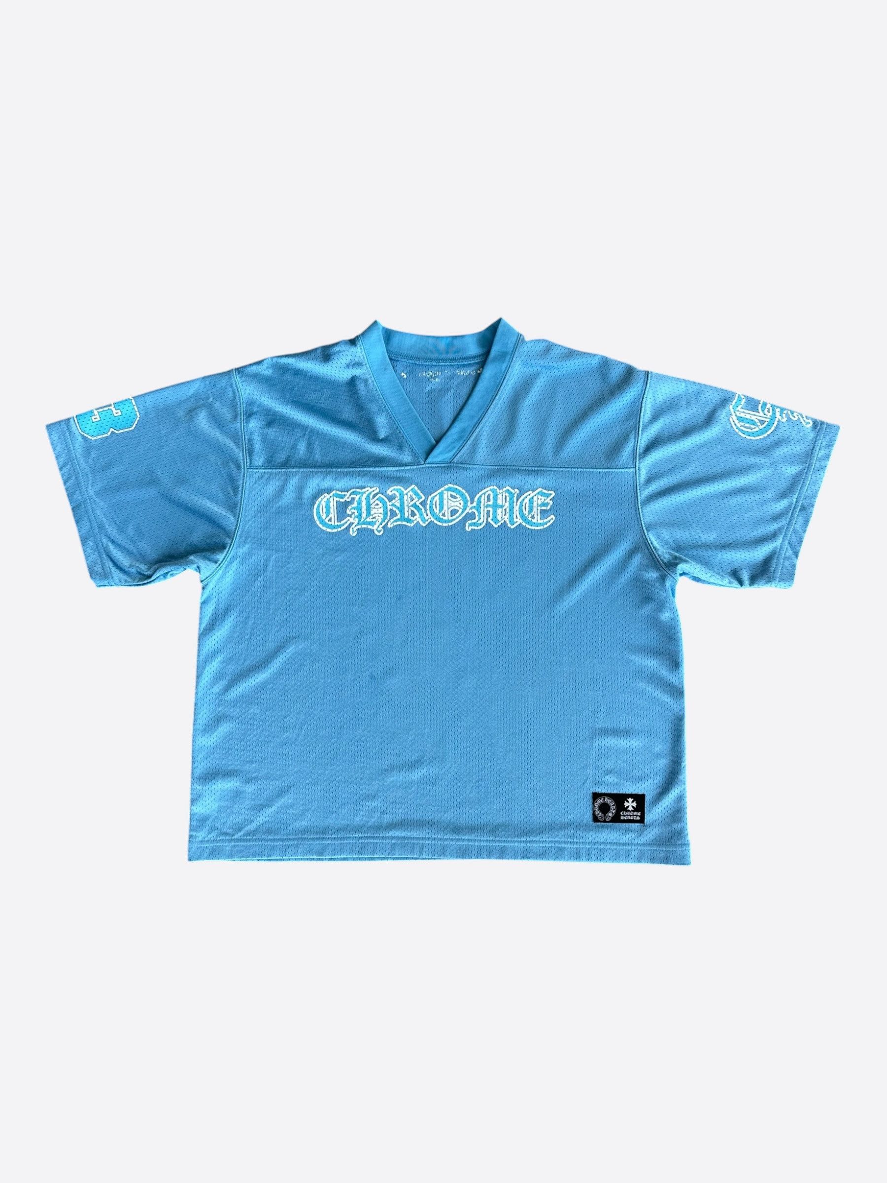 Chrome Hearts Blue & White Logo Mesh Jersey