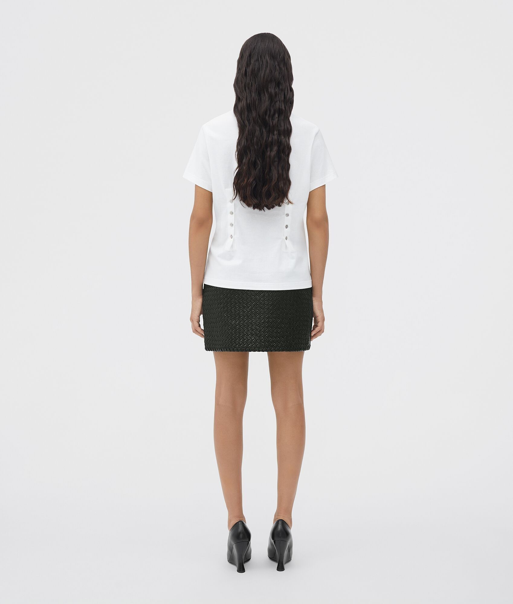 Bottega Veneta o1n1vont0325 Sunrise Light Cotton Jersey T-Shirt in White Size US L / EU 52-54 / 3 - 3 Thumbnail