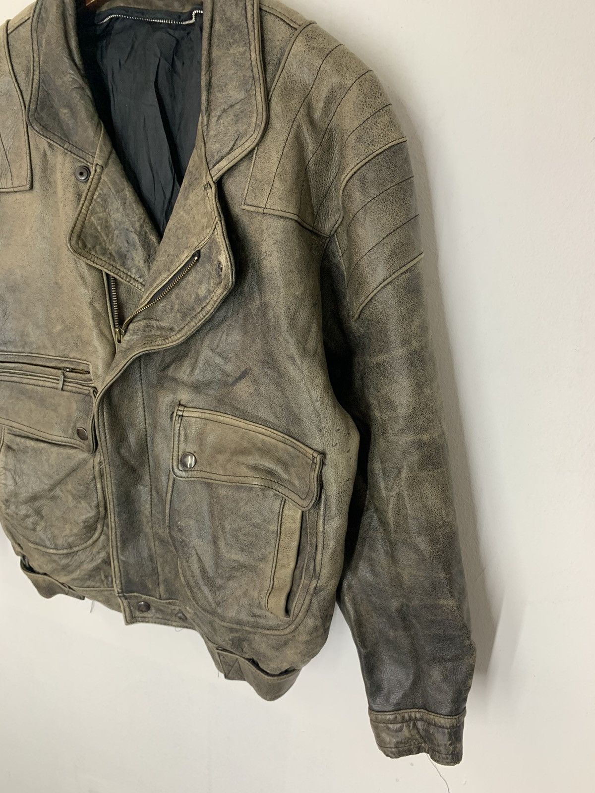 Freewheelers × Vintage Vintage Double Collar Cafe Racer Stonewash Leather Jacket Size US L / EU 52-54 / 3 - 2 Thumbnail