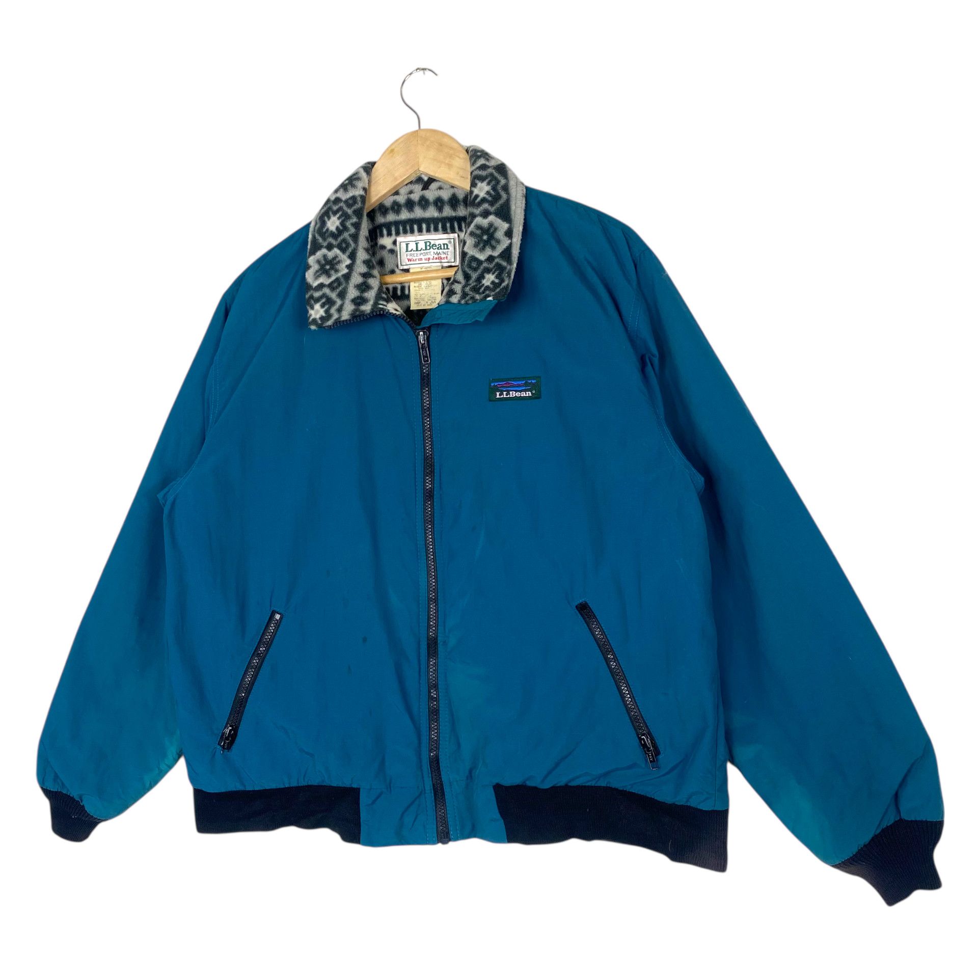 L.L. Bean 💥80s LL BEAN WARM UP BOMBER JACKET TEAL GREEN Size L / US 10 / IT 46 - 3 Thumbnail