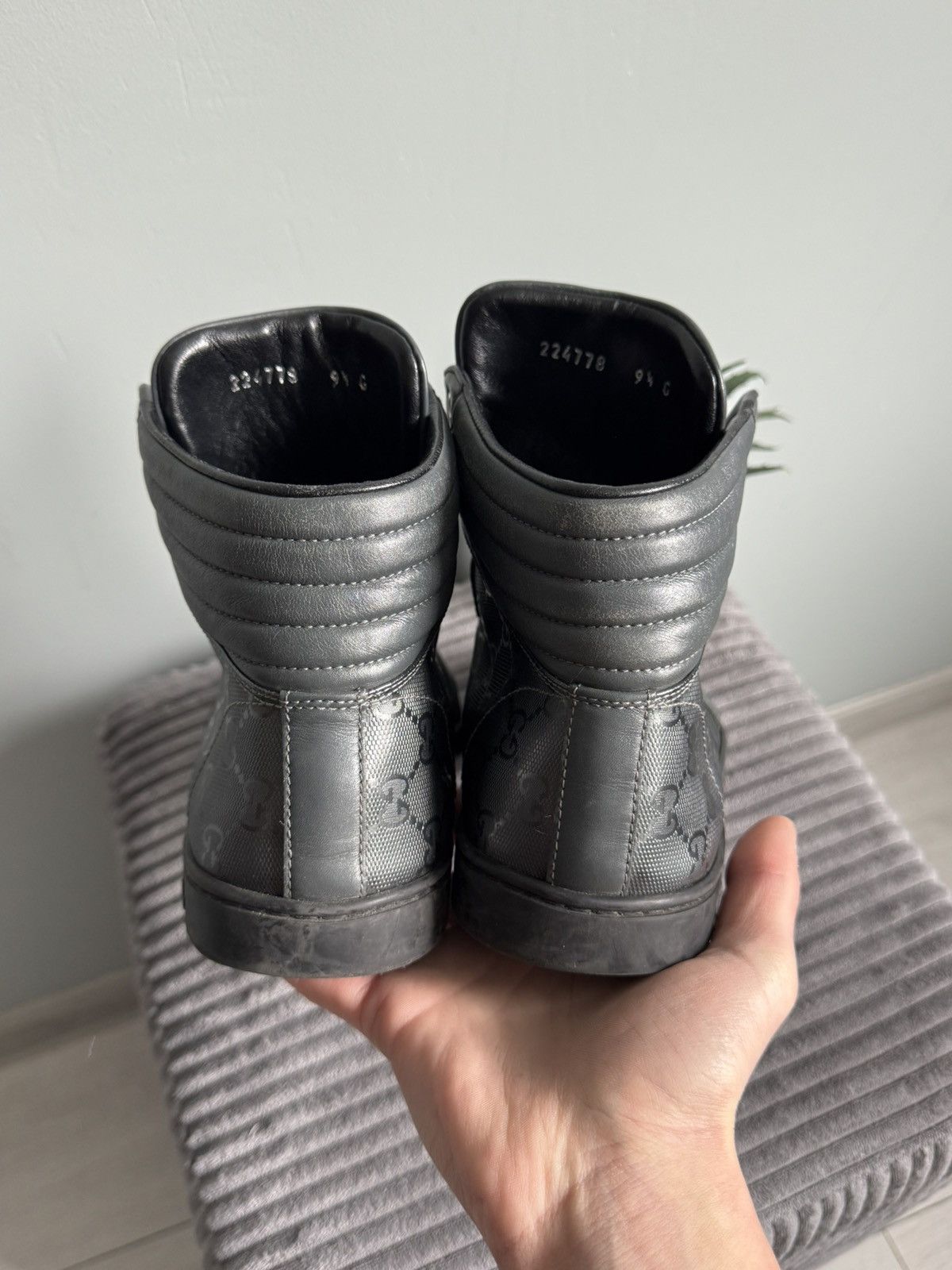 Gucci Gucci GG Monogram Leather High Top Sneakers Size US 9.5 / EU 42-43 - 10 Thumbnail