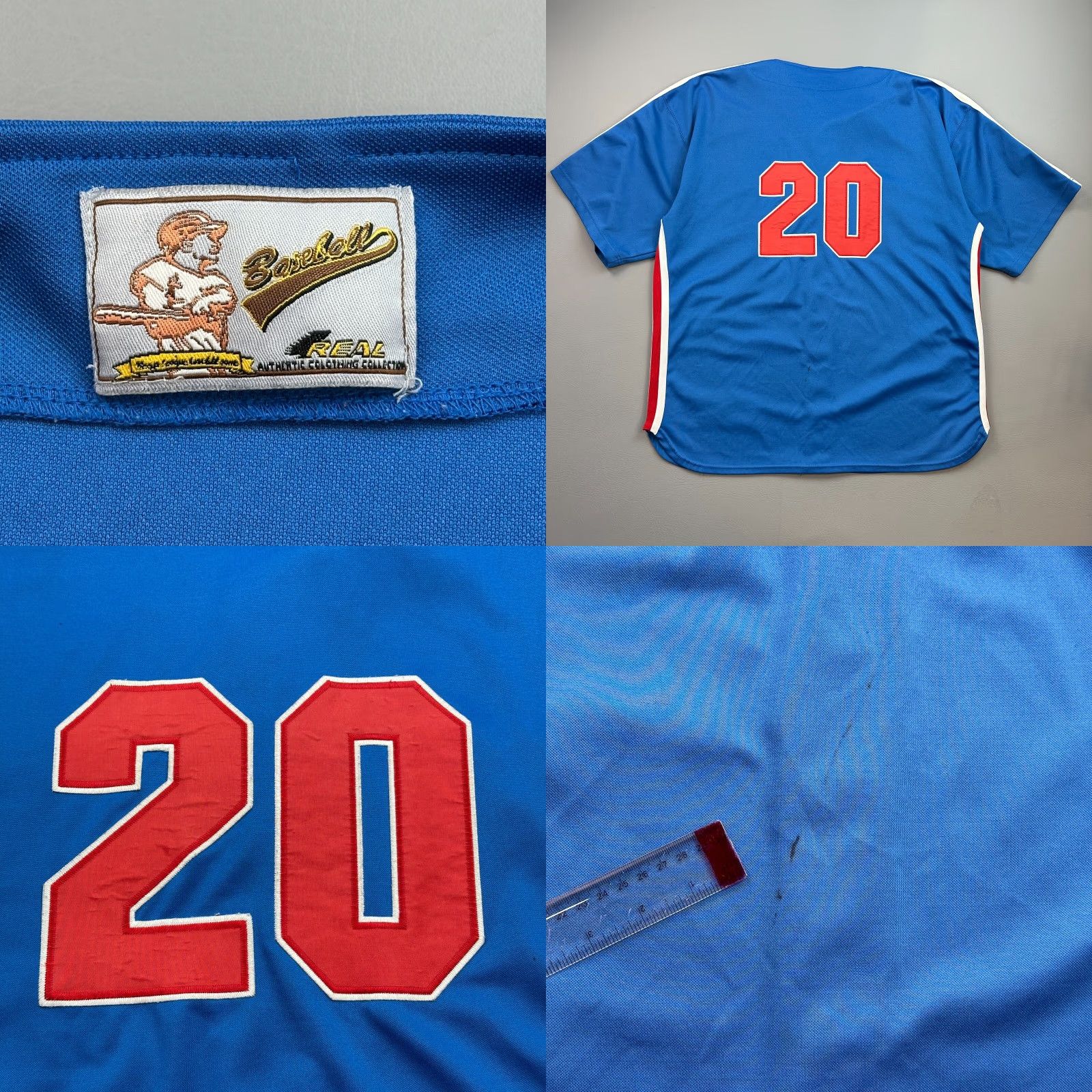 Vintage VINTAGE 4Real Baseball Jersey Mens 2XL Blue Philadelphia #20 Hip Hop Y2K Shirt Baseball Mens 2XL Blue Philadelphia Hip Hop 80s 90s Retro Family Size US XXL / EU 58 / 5 - 9 Thumbnail