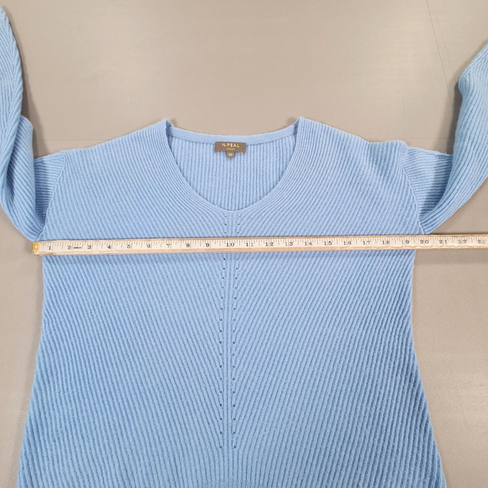 N.Peal N Peal Womens Jumper Blue XS 100% Cashmere Knit Pullover V Neck Size XS / US 0-2 / IT 36-38 - 5 Thumbnail