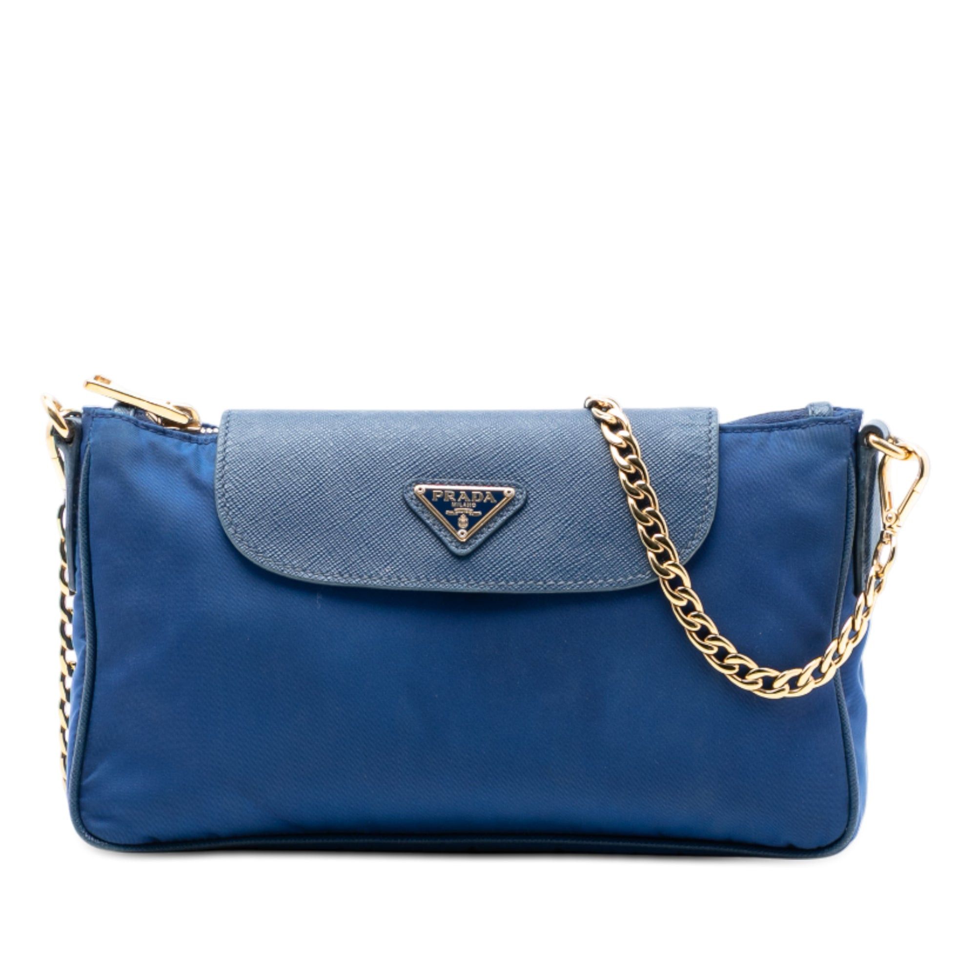 Prada Saffiano Trimmed Tessuto Chain Crossbody Size ONE SIZE - 1 Thumbnail