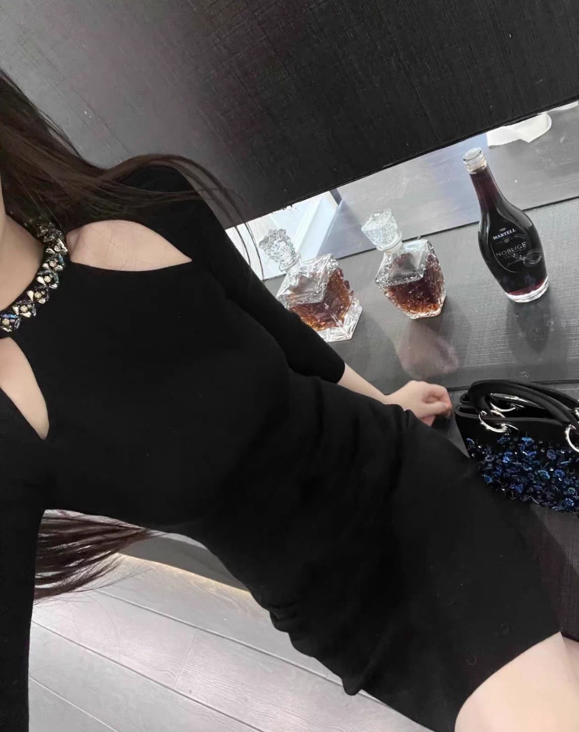 Dior Dior Crystal Neckline Cutout Wool Dress 38 99New Size S / US 4 / IT 40 - 2 Thumbnail