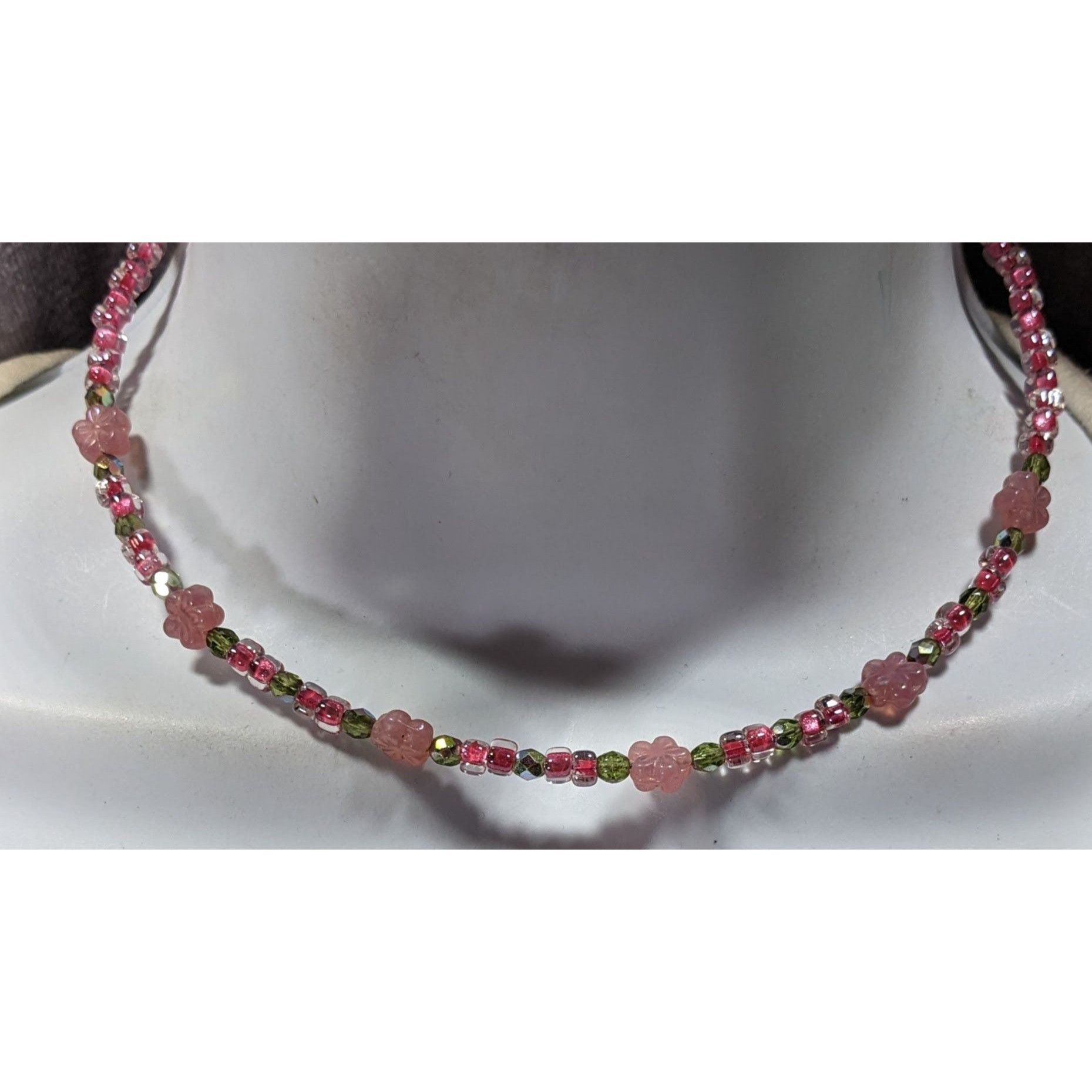 Other Fairycore Coquette Pink And Green Floral Handmade Glass Coil Size ONE SIZE - 5 Thumbnail