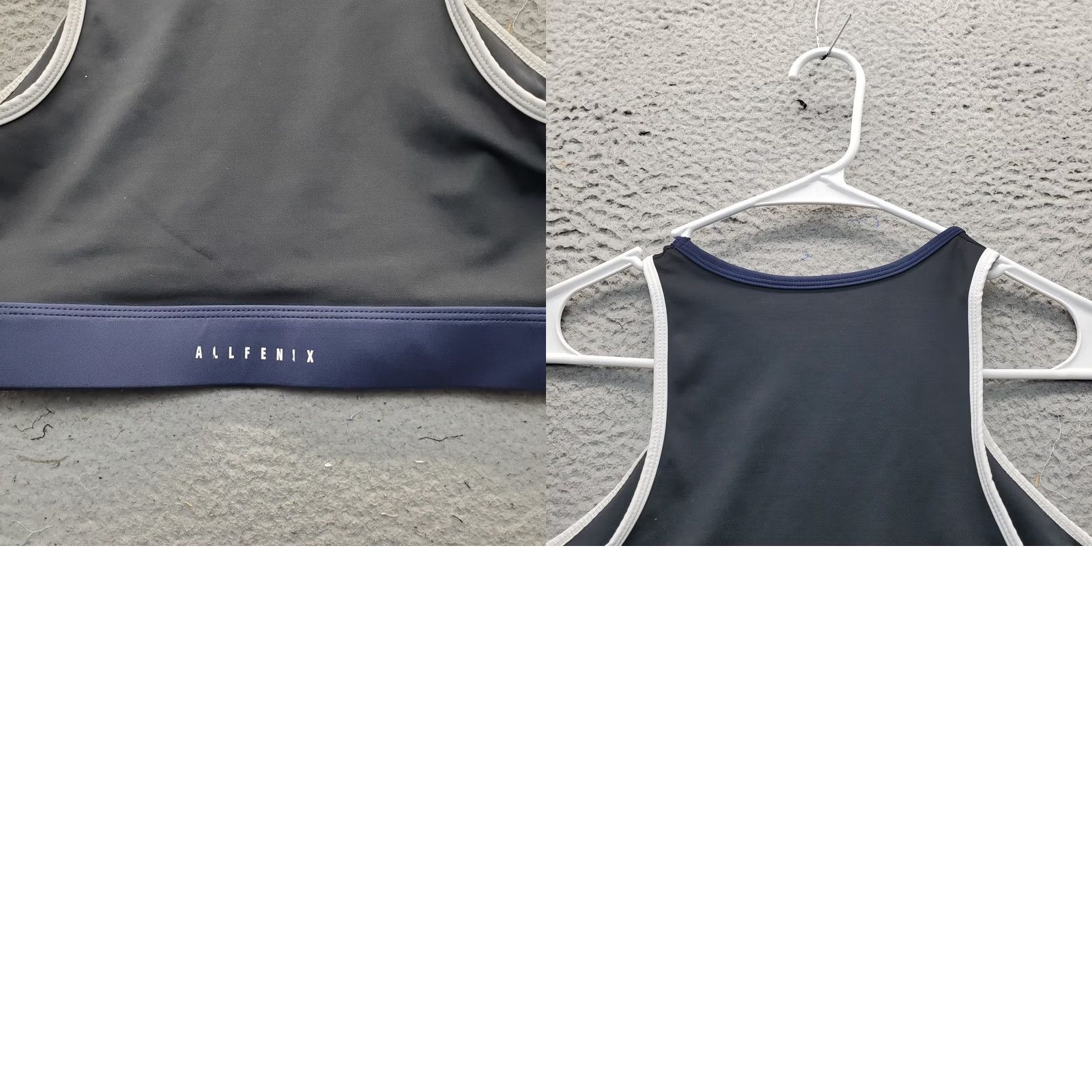 Vintage AllFenix Sports Bra Womens Size M Black Stretch Athletic Gym Training Round Neck Size ONE SIZE - 8 Thumbnail