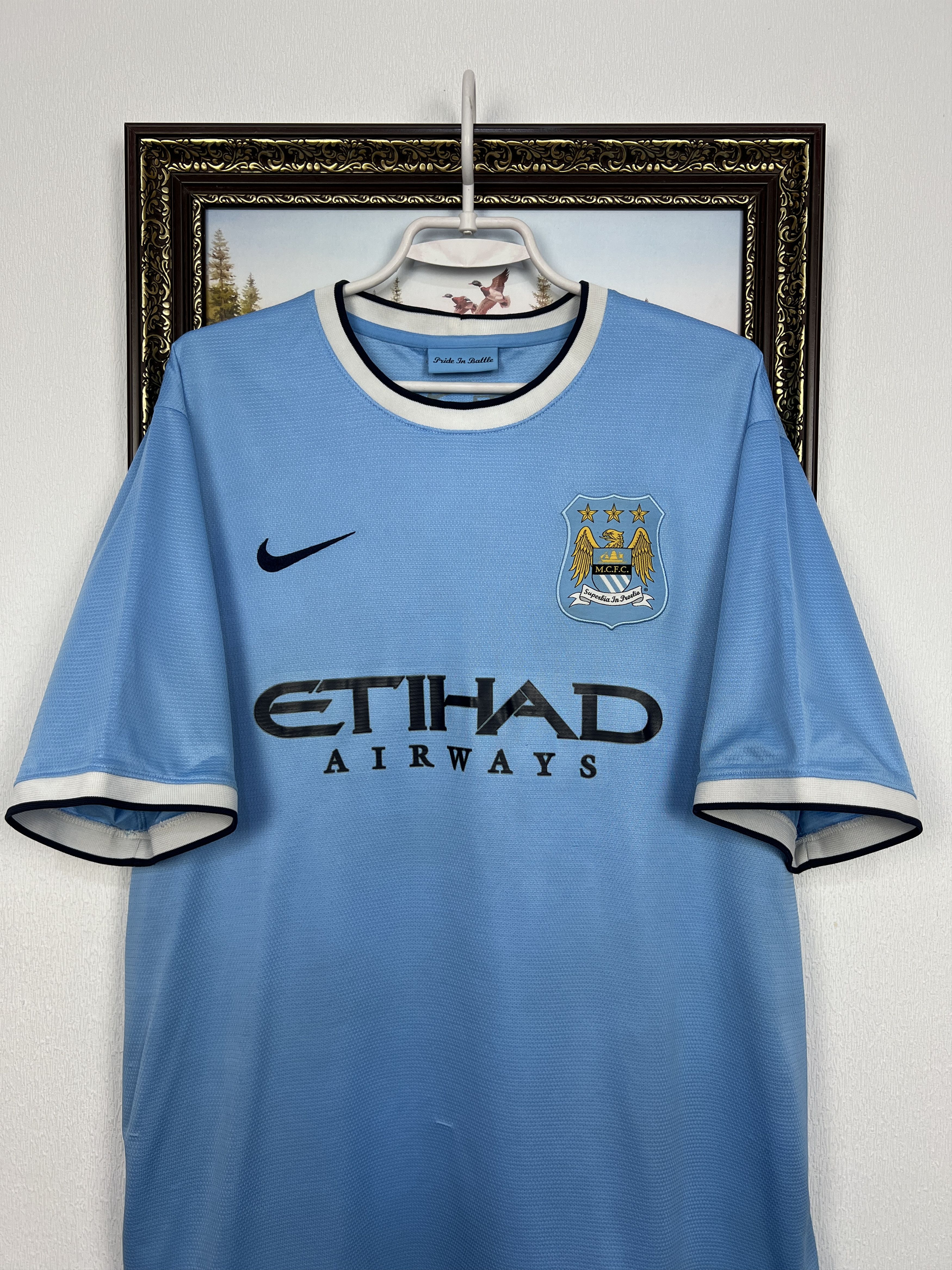 Nike Manchester City Home football shirt 2013 Soccer Nike Size US XL / EU 56 / 4 - 2 Thumbnail