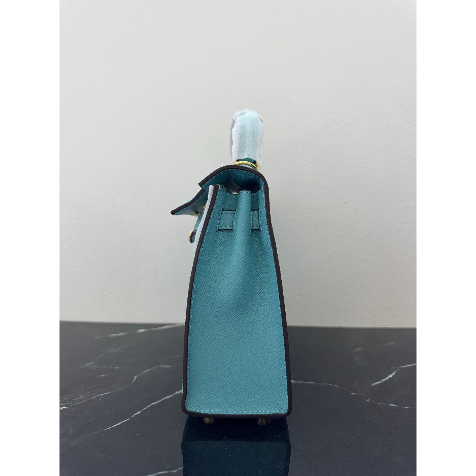 Other Aqua Blue “Kelly-Style” Top Handle Bag Size ONE SIZE - 8 Thumbnail