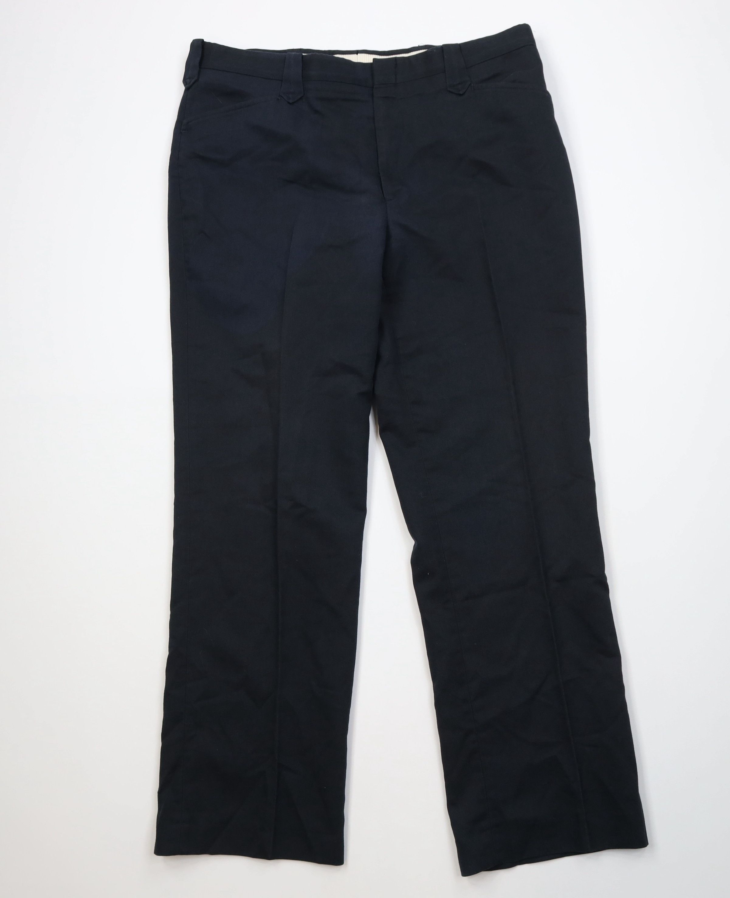 Vintage Vintage 70s Streetwear Flared Wide Leg Chino Pants Navy Blue Size US 38 / EU 54 - 1 Thumbnail