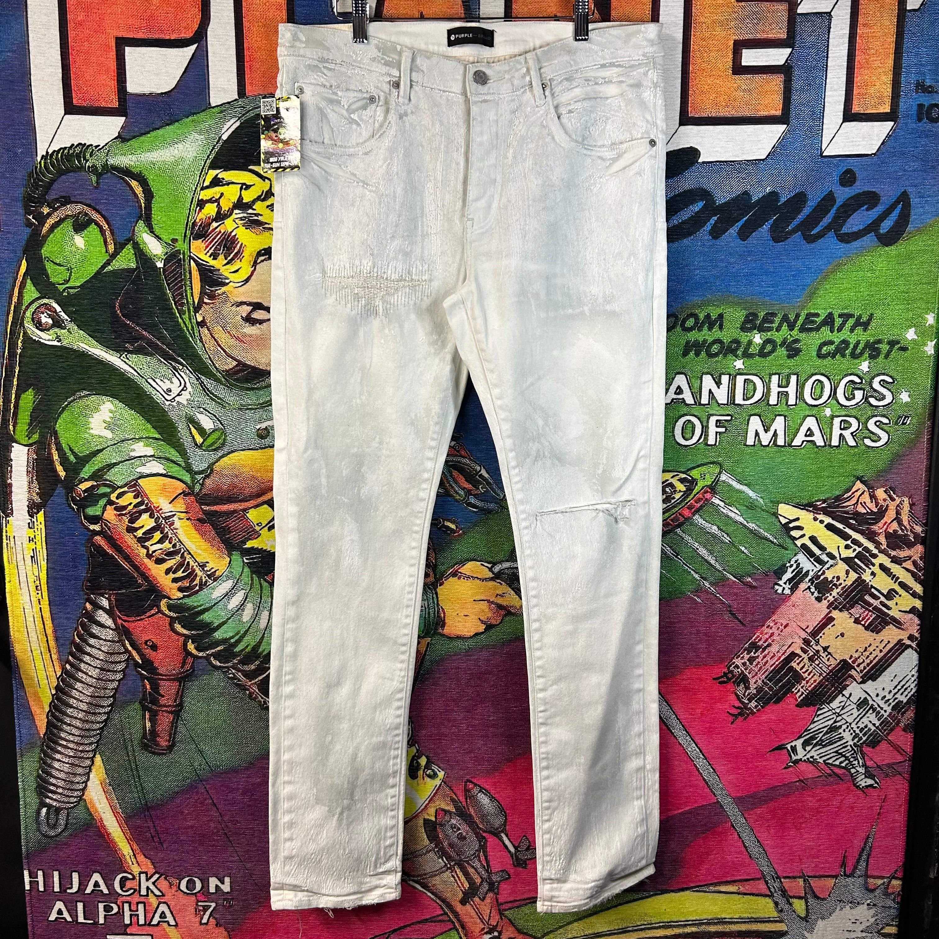 Purple Purple Brand Painted White Denim Size 36” Size US 36 / EU 52 - 1 Thumbnail