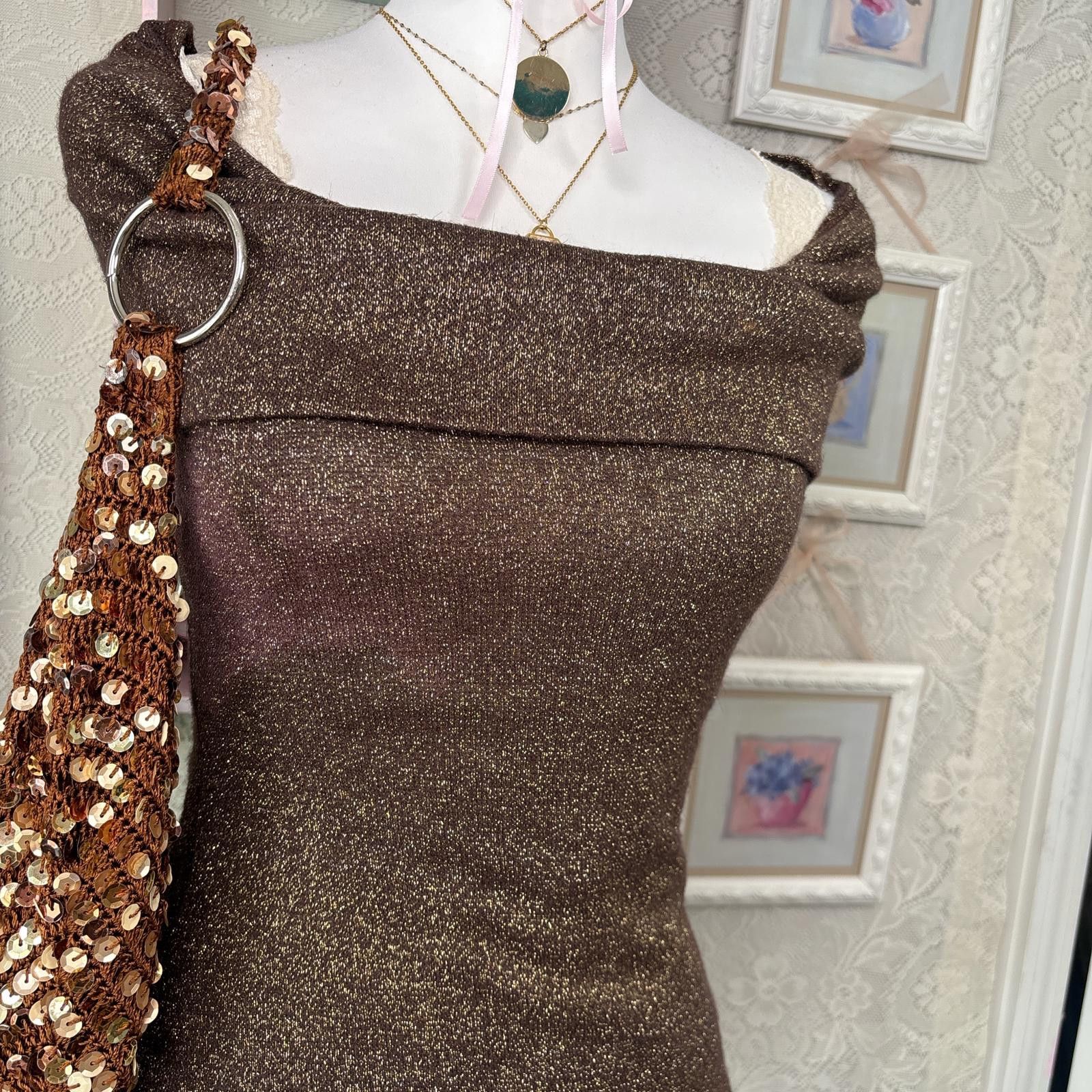 Other y2k shimmery fitted going out top Size S / US 4 / IT 40 - 4 Thumbnail