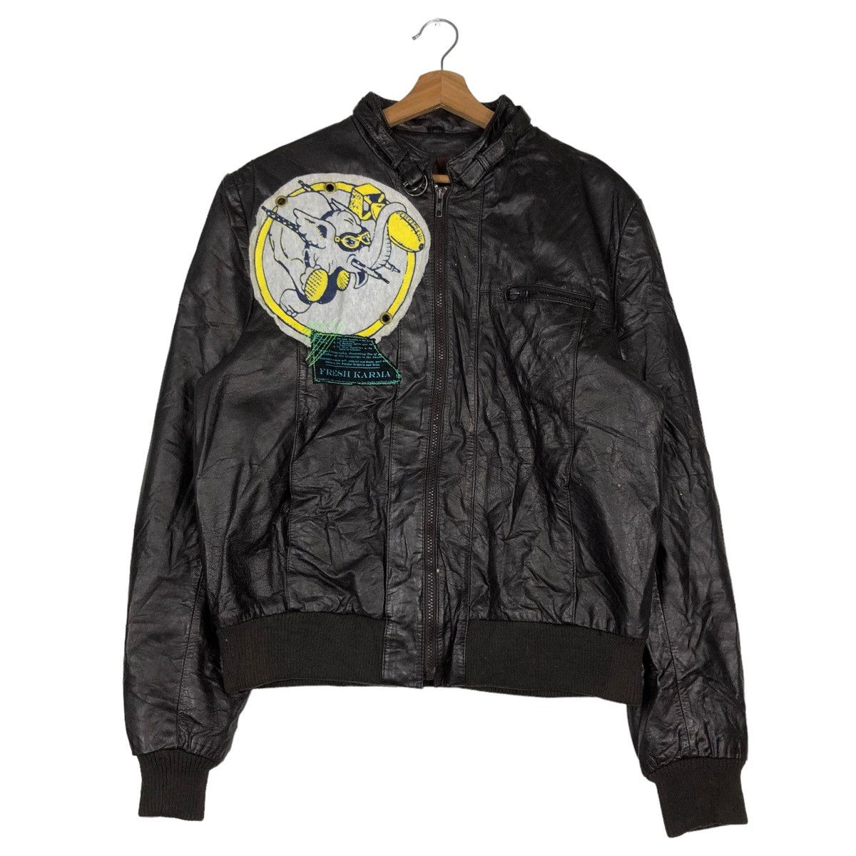 Japanese Brand 🔥RIOT RIOT VINTAGE BOMBER JACKET SOFT LEATHER ISSEY MIYAKE Size US M / EU 48-50 / 2 - 4 Thumbnail