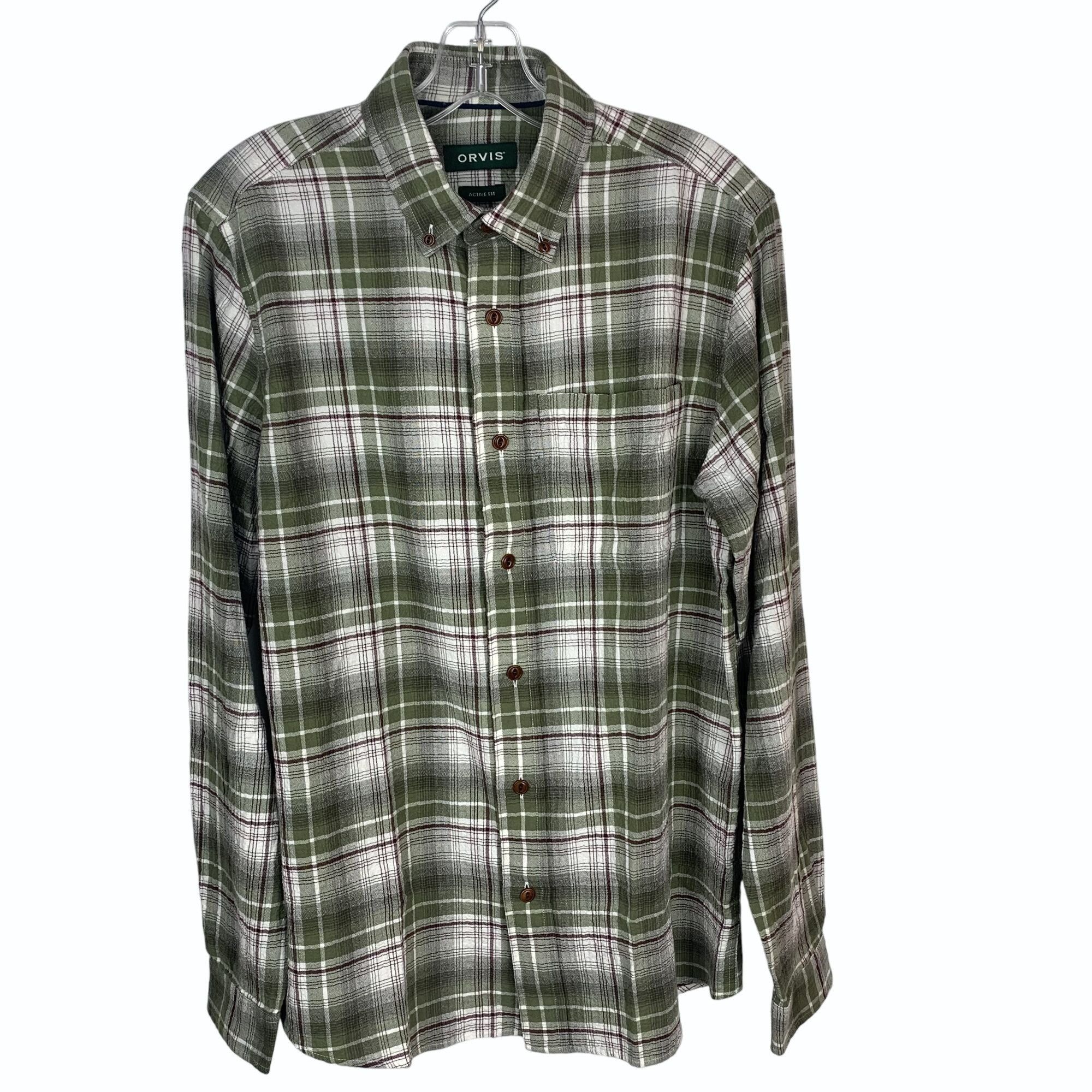 Orvis Orvis Active Fit Plaid Crinkled Cotton Button Up Shirt Size US S / EU 44-46 / 1 - 2 Thumbnail