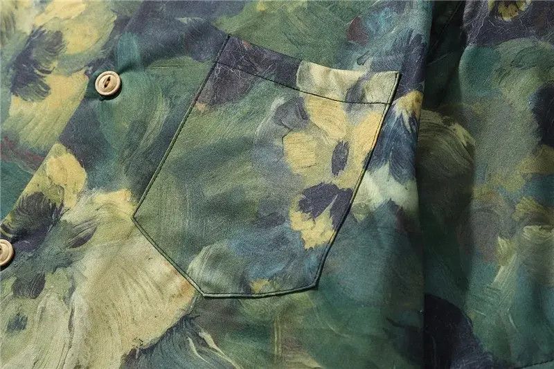 Japanese Brand Y2K Retro Hip Hop Flower Oil Paint Button Short Sleeve Shirt Size US L / EU 52-54 / 3 - 6 Thumbnail