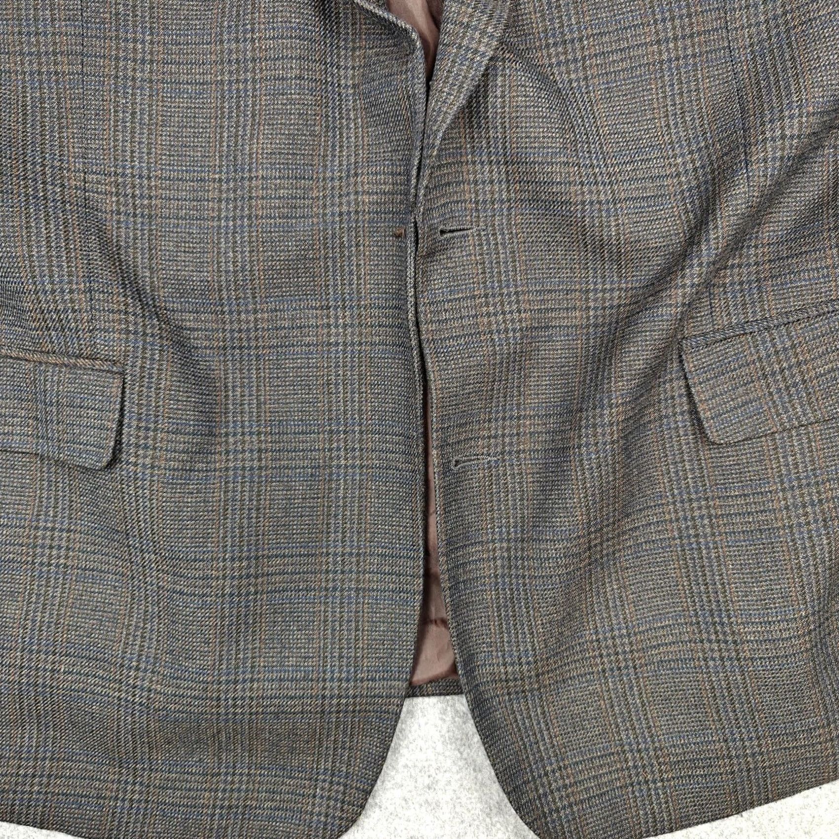 Vintage VINTAGE Oak Hill Blazer Mens 54 Brown Plaid Polyester Rayon Sport Coat Jacket Tweed Size 54R - 5 Thumbnail