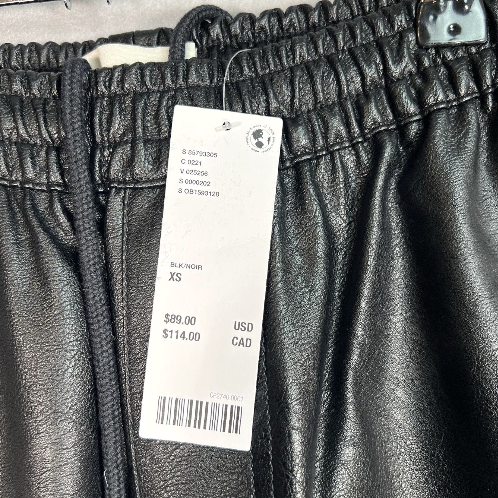 CLOT NWT! Standard Cloth Pants Womens XS Black Faux Leather Biker Ankle Zip Size 26" / US 2 / IT 38 - 6 Thumbnail