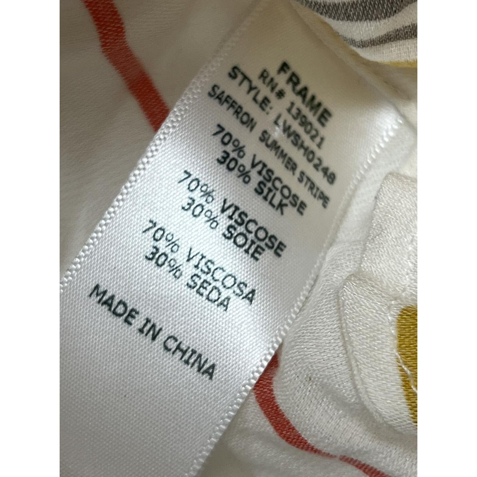 Frame Frame Saffron Summer Stripe White Silk Blend Lace S A001439 Size S / US 4 / IT 40 - 4 Thumbnail