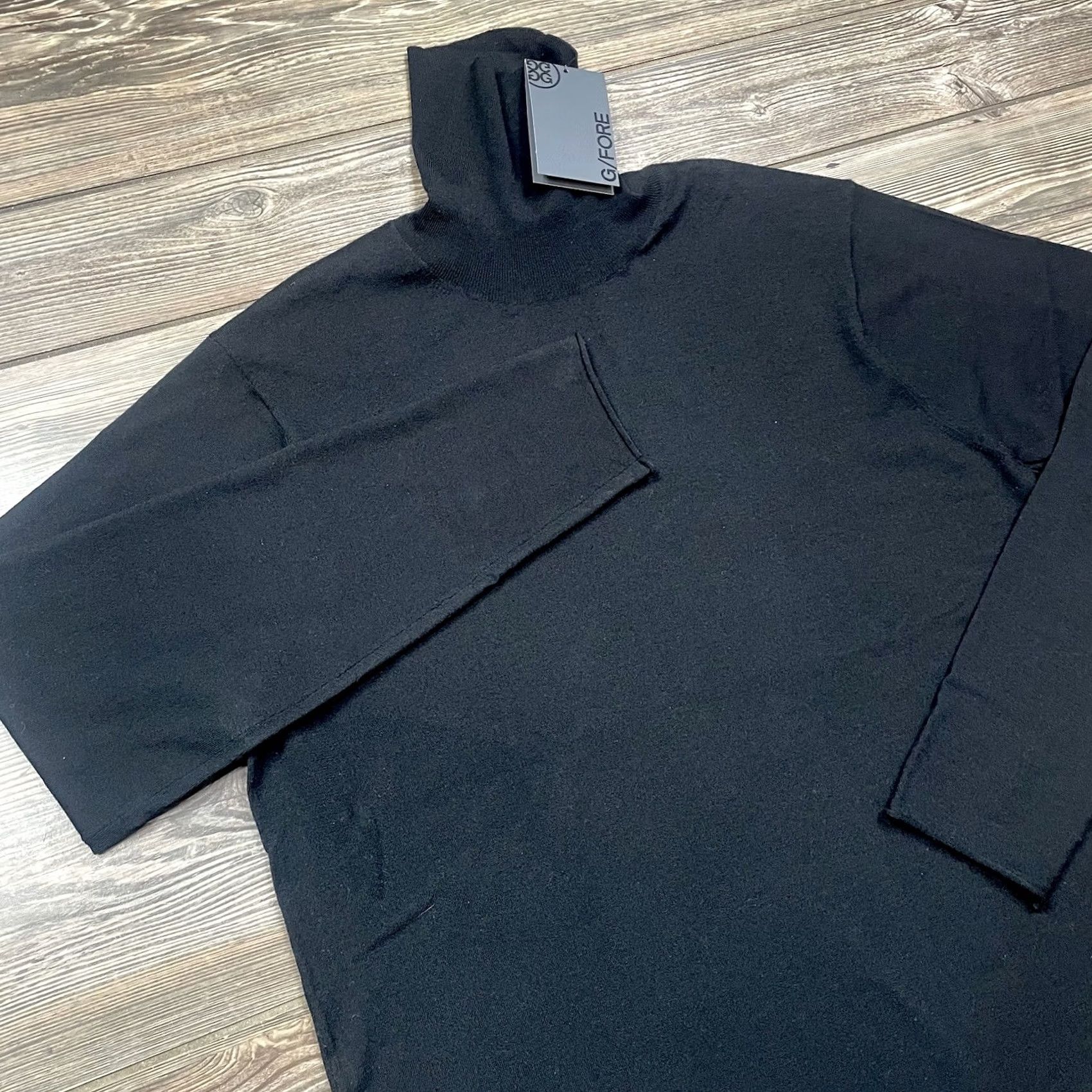 G/Fore Sweater Mens Large Black Turtleneck Merino Wool Blend Pullover, Men's — image 2 of 6