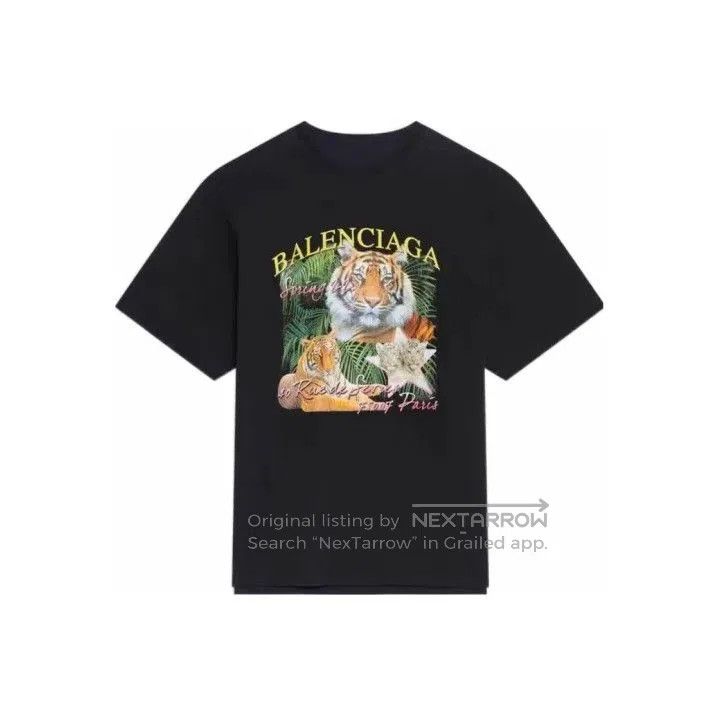 Balenciaga Balenciaga Tiger Graphic Short Sleeve T. Size US M / EU 48-50 / 2 - 2 Thumbnail