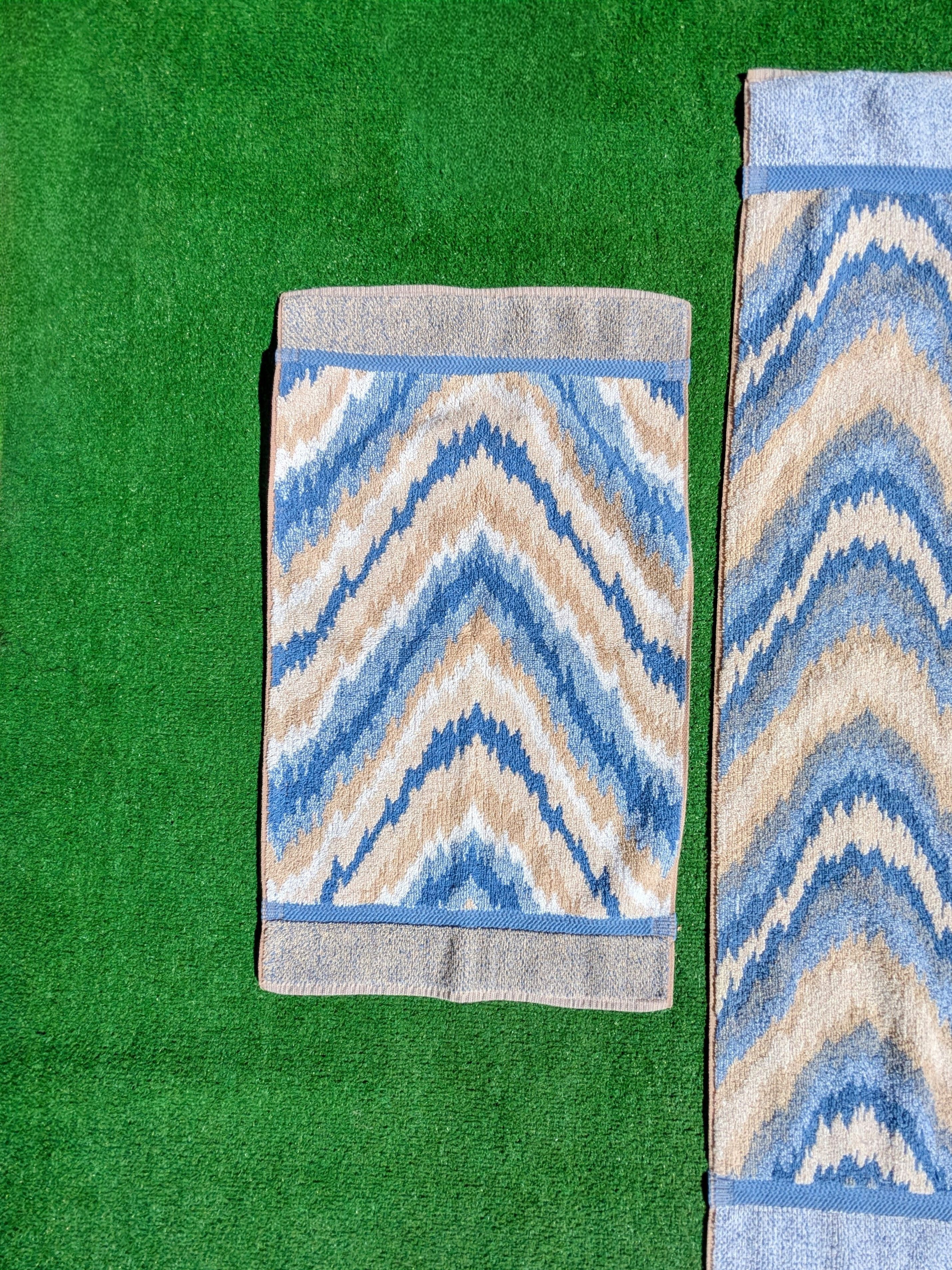 JCPenney VTG JCPenny Color Forum 1980s Ice Blue Flame 2Pc Towel Set Size ONE SIZE - 3 Thumbnail