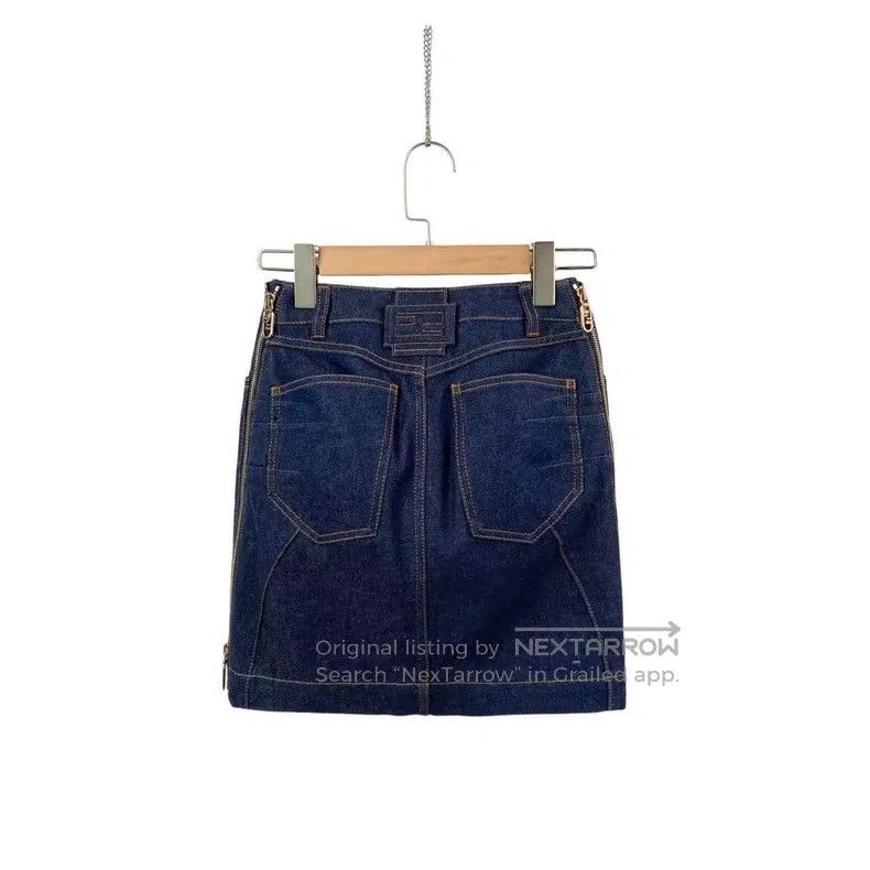 Fendi Fendi Cotton Denim Skirt Size 24" / US 00 / IT 34 - 2 Thumbnail