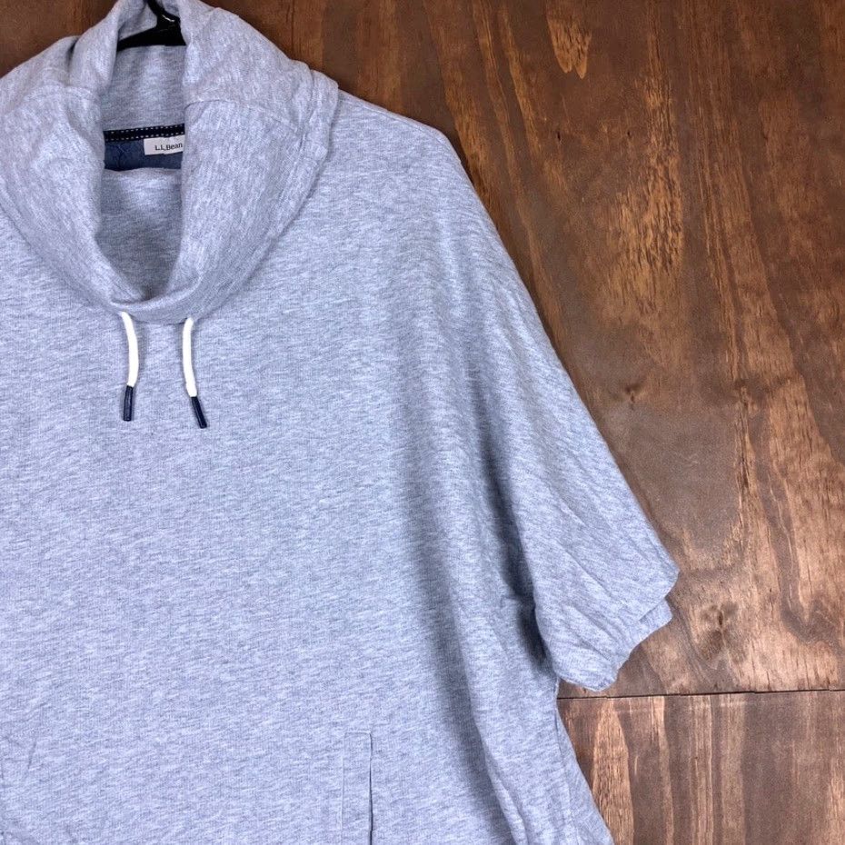 Vintage LL Bean Mens Sweater Gray Short Sleeve Cowl Neck 100% Cotton L-XL Sweatshirt Pullover Jersey Crewneck Athletic Men Regular/Machine Washable Size US L / EU 52-54 / 3 - 4 Thumbnail