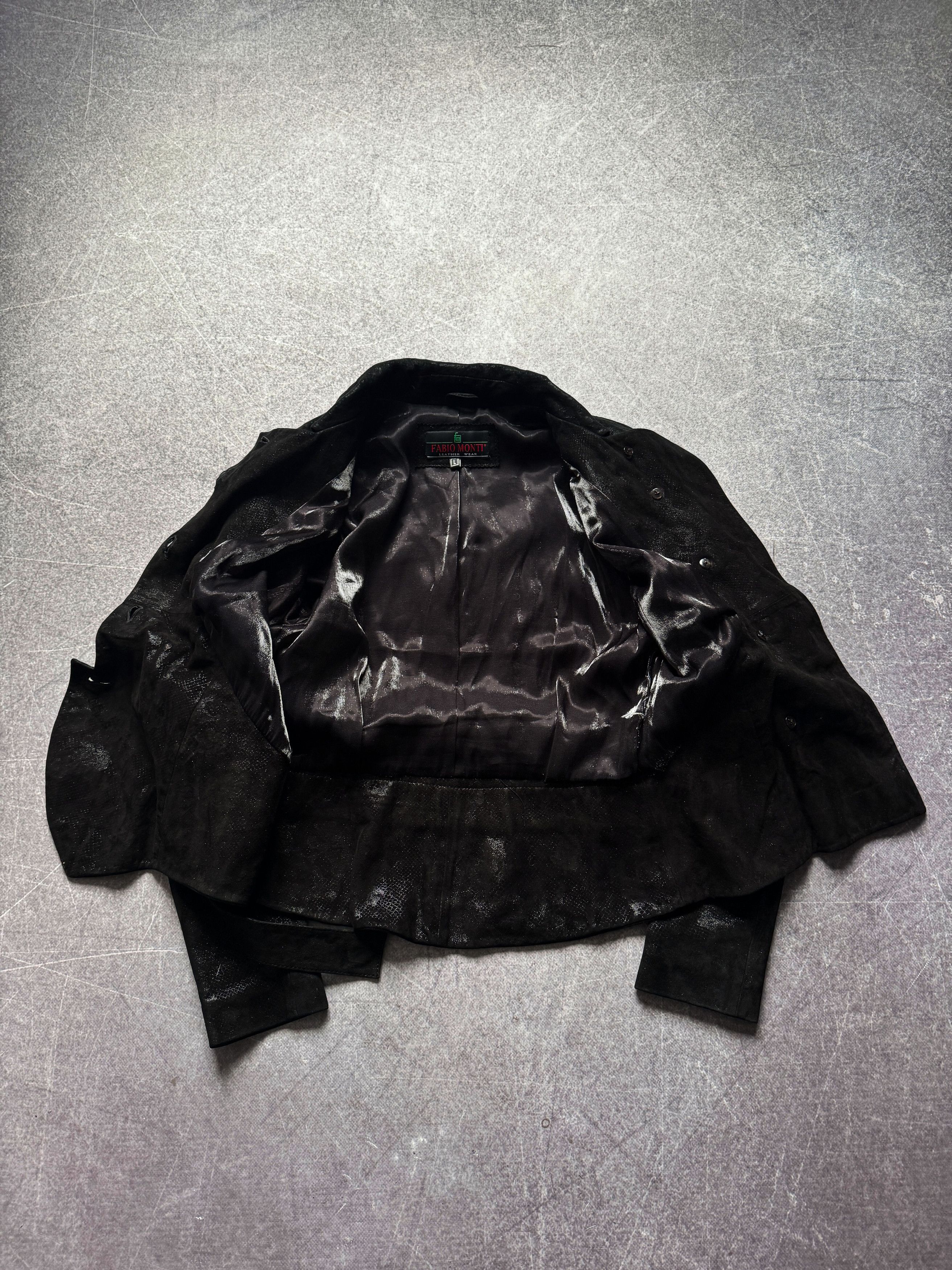 Yohji Yamamoto Vintage Y2K Black Leather Jacket Cropped Archive Size M / US 6-8 / IT 42-44 - 13 Thumbnail