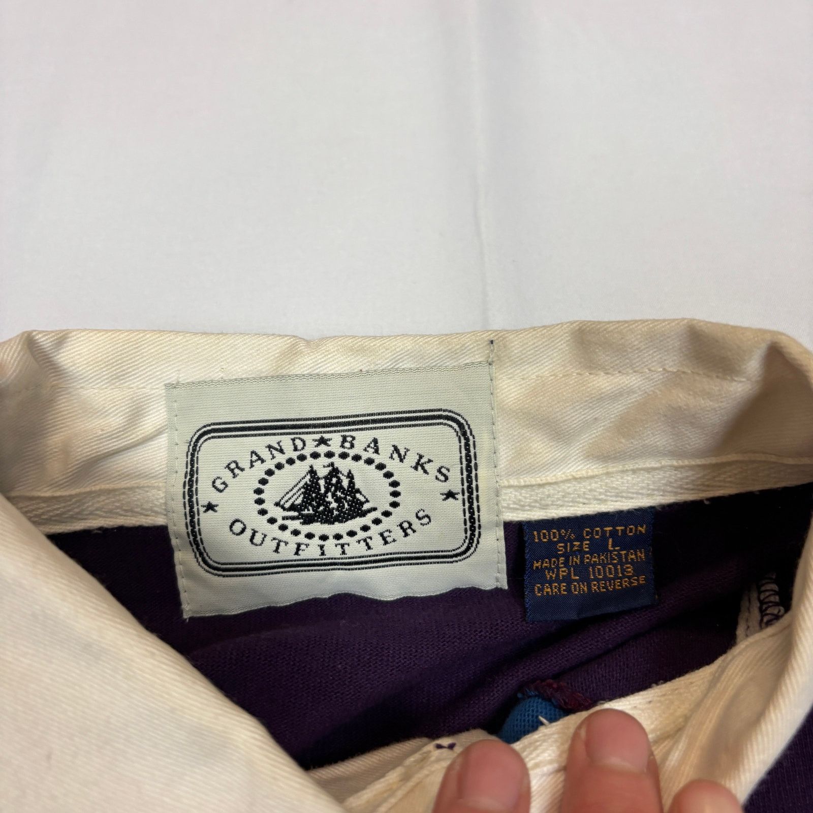 Vintage Vintage Grand Banks Outfitters Stripe Rugby Shirt Men's L Size US L / EU 52-54 / 3 - 4 Thumbnail