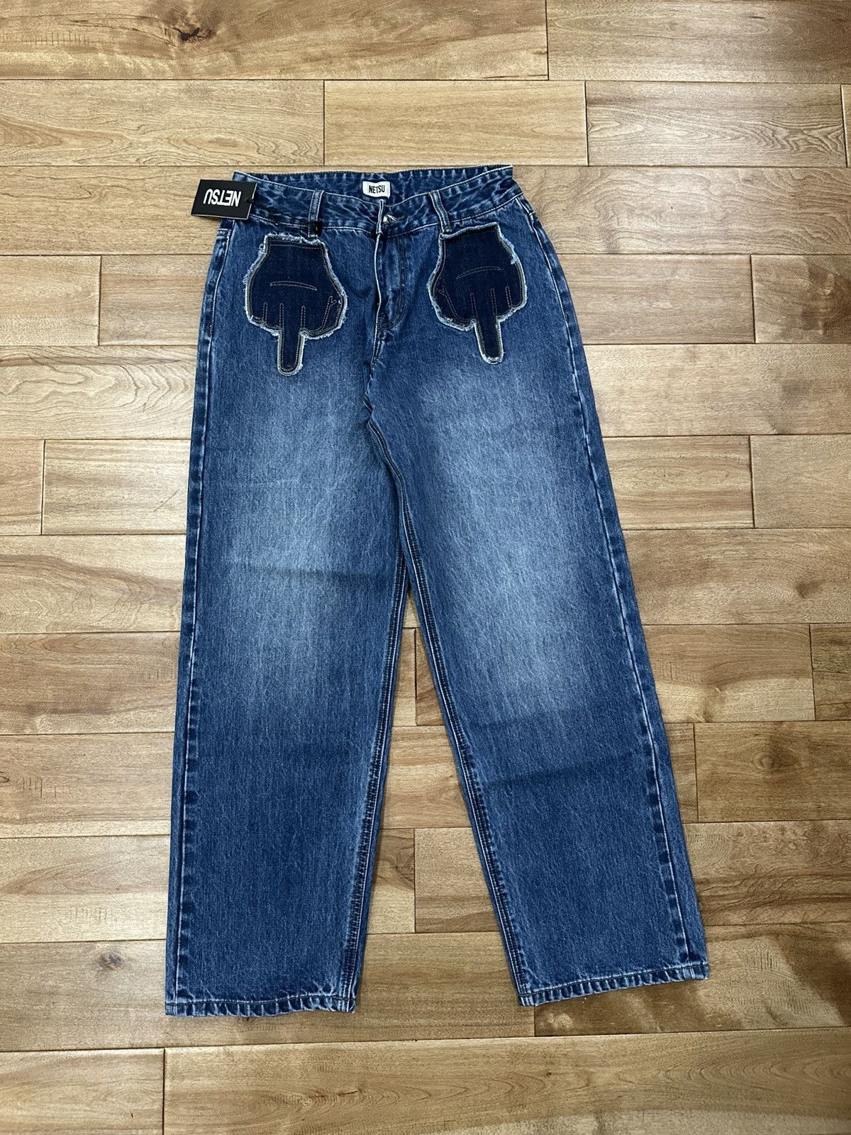 Other Netsu Middle Finger Denim Jeans Size US 32 / EU 48 - 1 Thumbnail