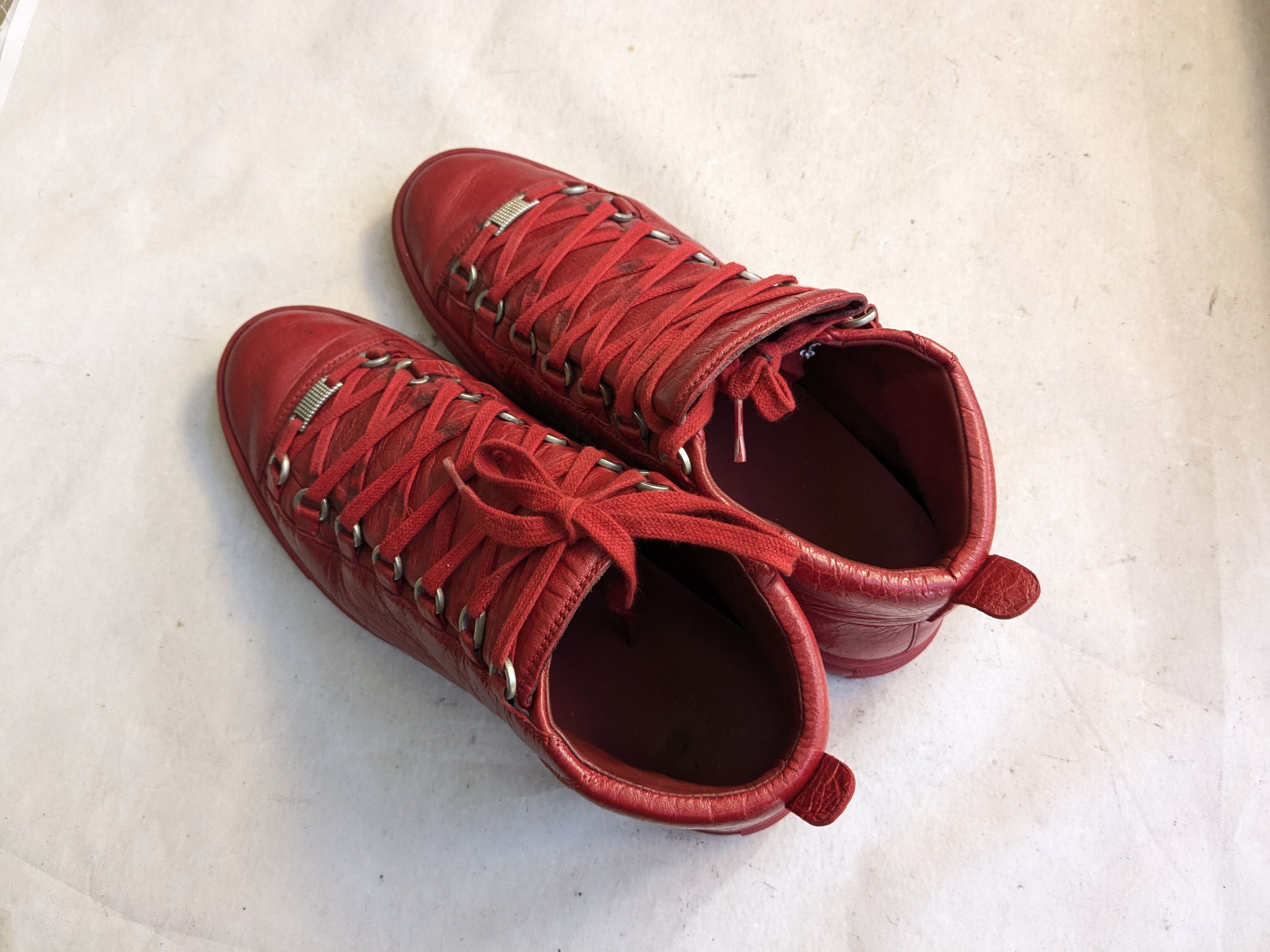 Balenciaga Balenciaga Arena Red 11 High Tops Leather Size US 11 / EU 44 - 12 Thumbnail