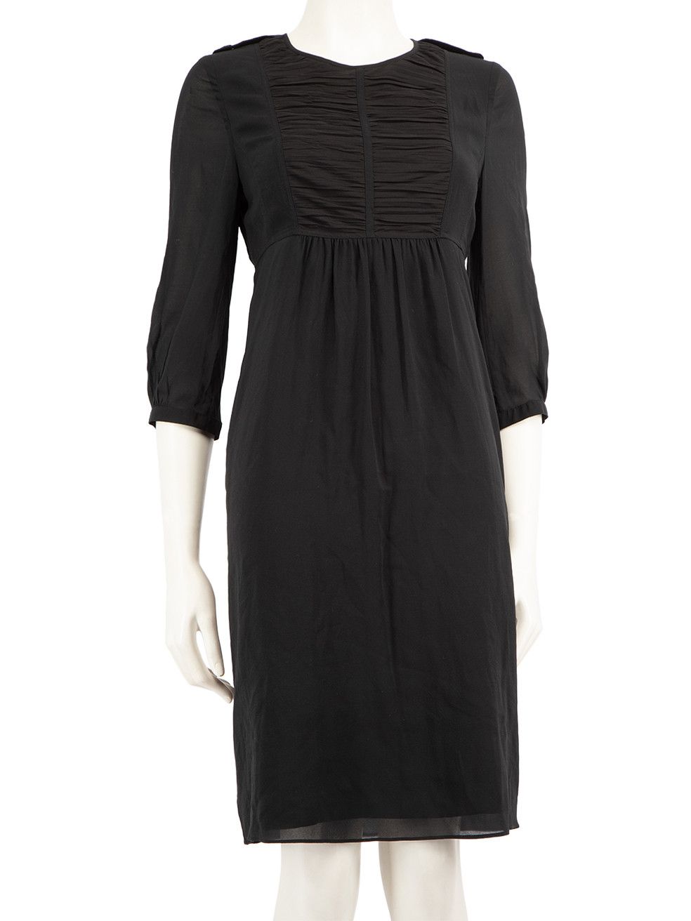Burberry Black Ruch Detail Panel Dress Size M / US 6-8 / IT 42-44 - 1 Thumbnail