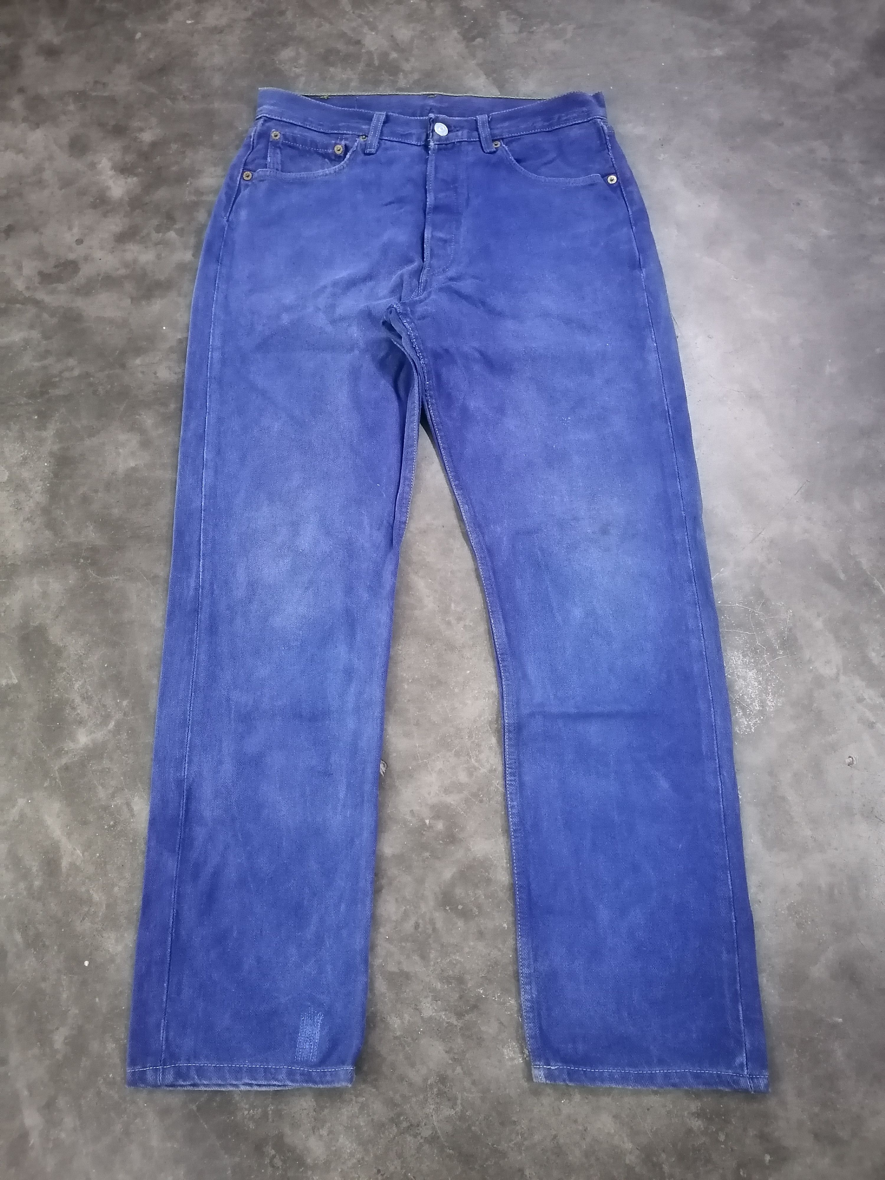 Levi's × Levi's Vintage Clothing Vintage 90s Levi's 501 Dyed Blue Distressed Denim Pants Size US 31 - 1 Thumbnail