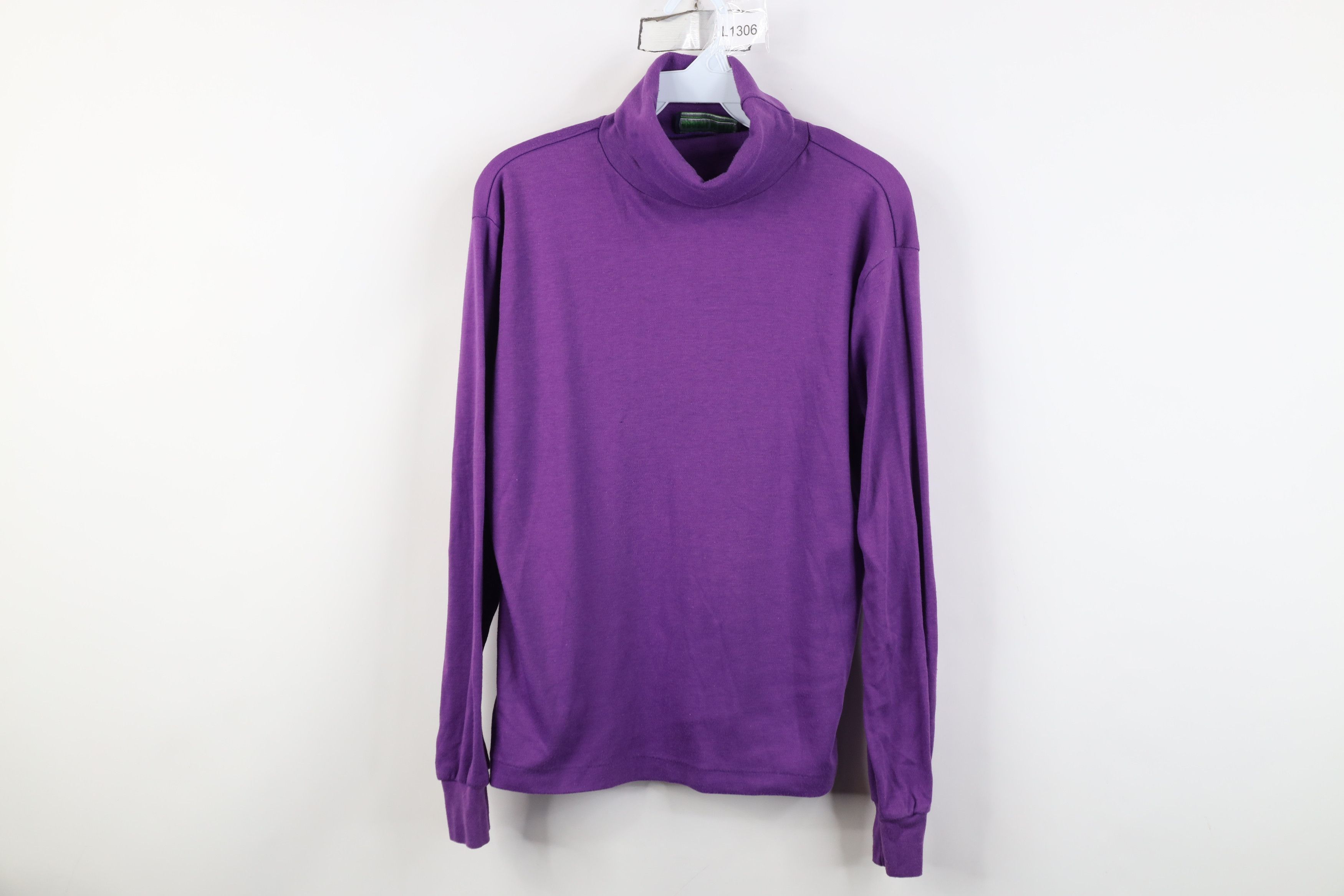 Vintage Vintage 90s Streetwear Long Sleeve Turtleneck T-Shirt Purple Size XL / US 12-14 / IT 48-50 - 1 Thumbnail