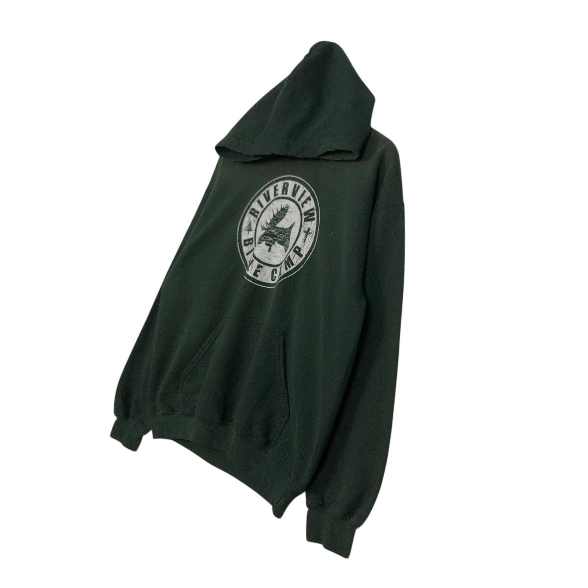 Vintage 🔥RICH GREEN HOODIE PULL OVER RIVERVIEW BIBLE CAMP BIG LOGO Size US M / EU 48-50 / 2 - 4 Thumbnail