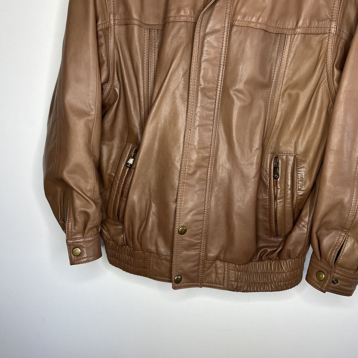Leather × Vintage Vintage Brown Leather Motor Biker Jacket Trucker Genuine Size US M / EU 48-50 / 2 - 4 Thumbnail