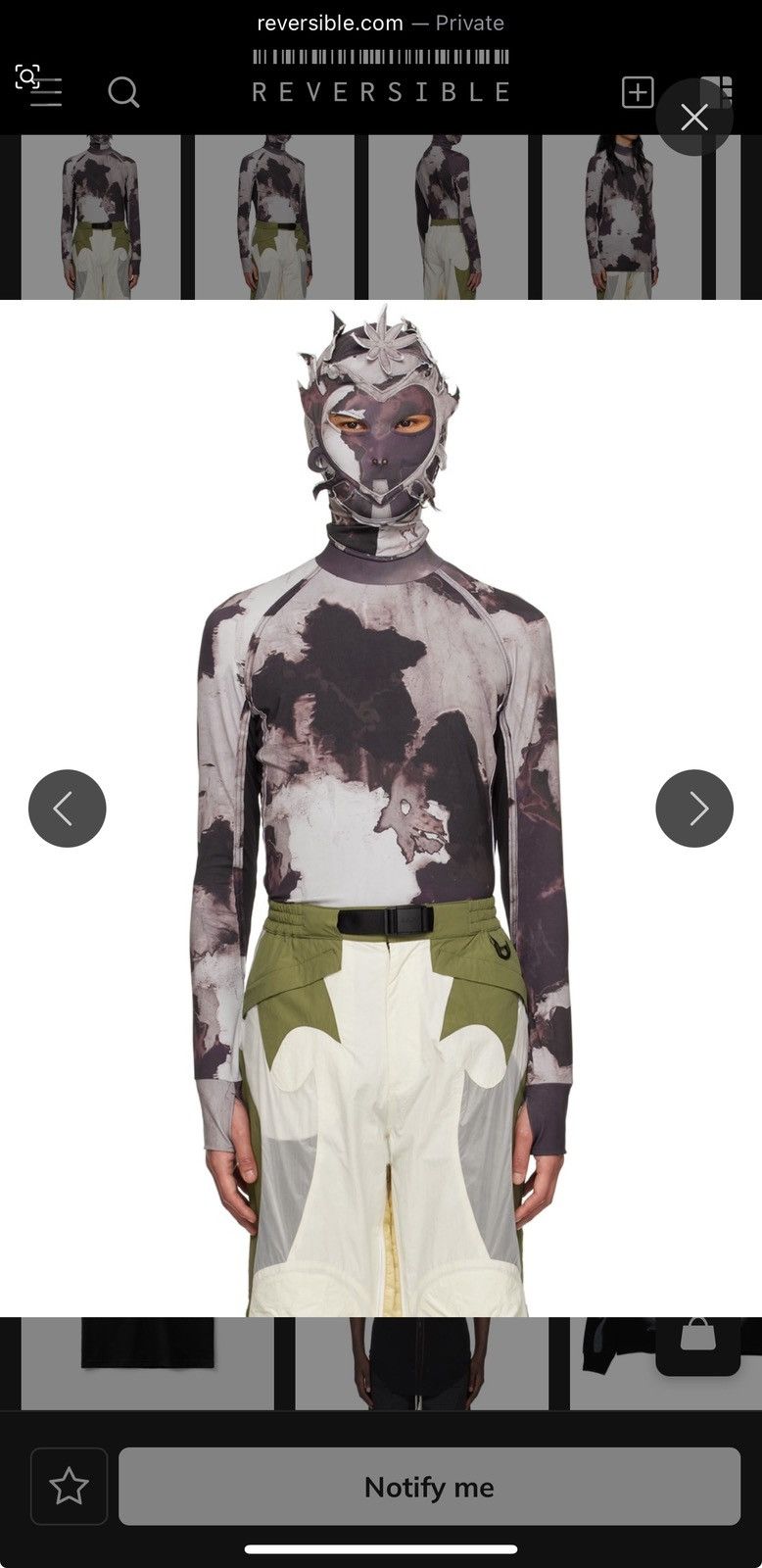 Kusikohc KUSIKOHC Printed Balaclava Long Sleeve Tee Size US L / EU 52-54 / 3 - 9 Thumbnail