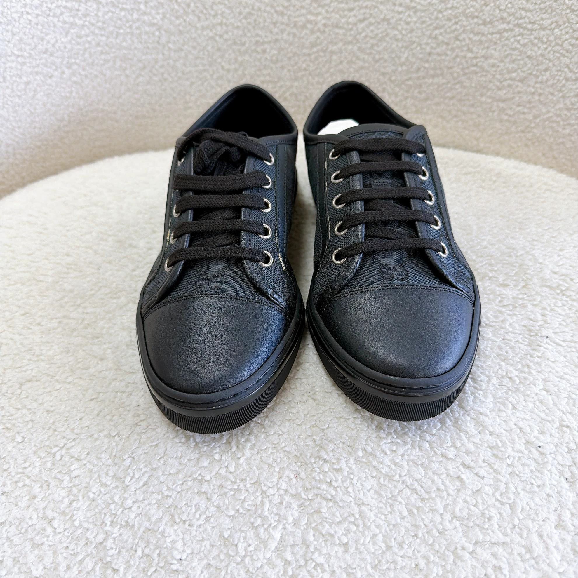 Gucci Gucci Black Canvas All Over Logo Sneaker 37 New Size US 6.5 / IT 36.5 - 1 Thumbnail